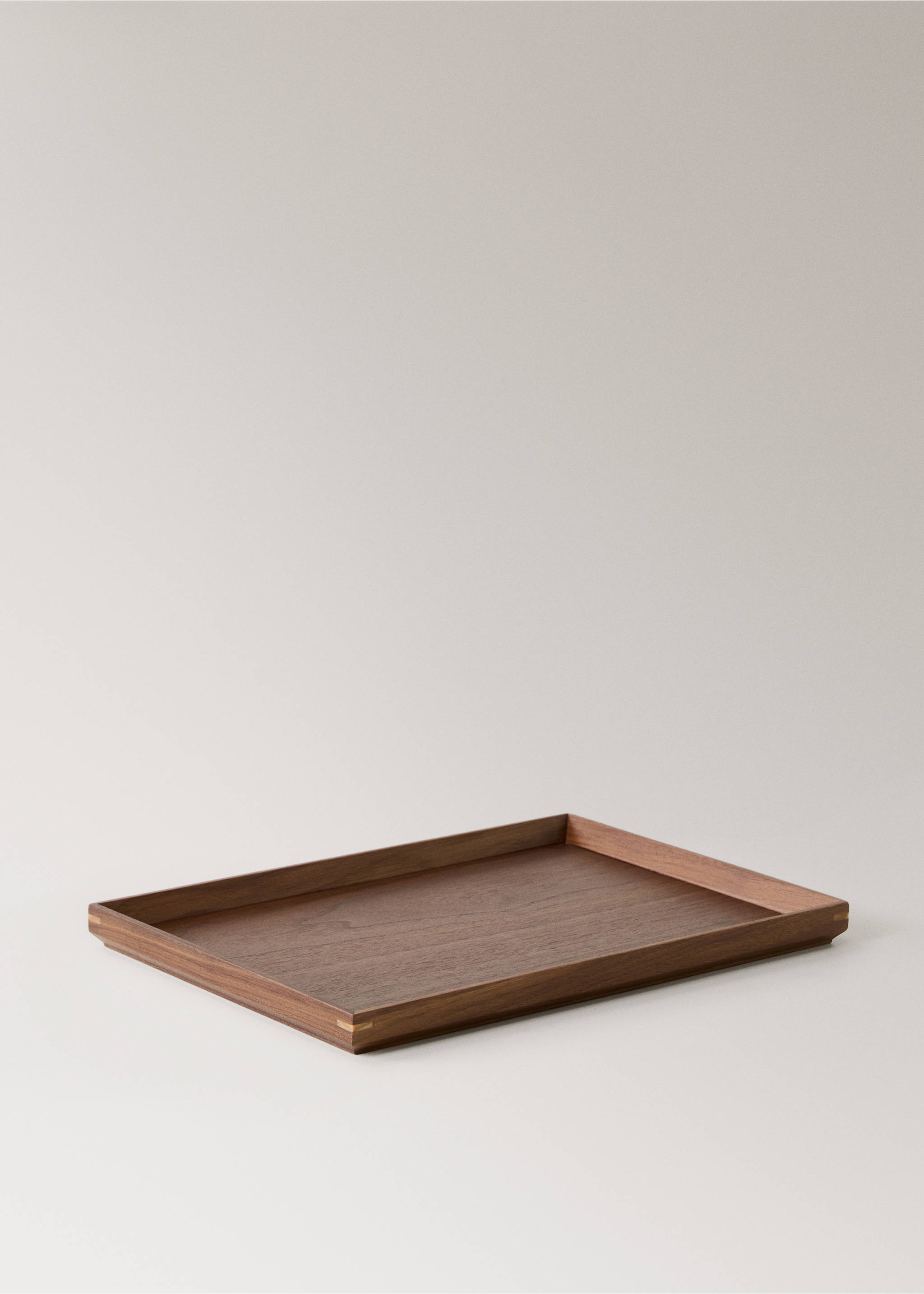 Medium solid wood decorative tray - Details of the article 1, Brown. Ref: 17002930-00.