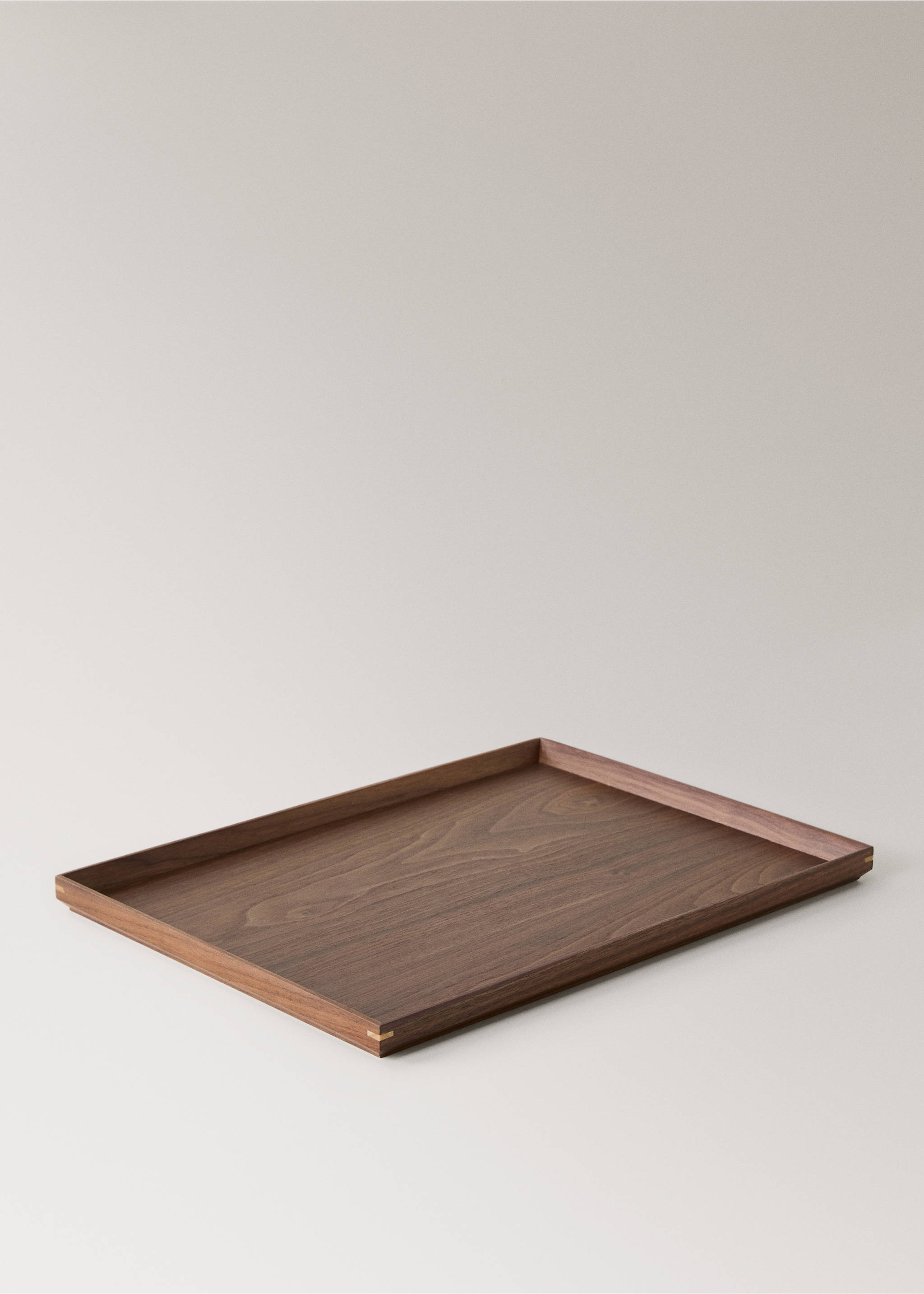 Large solid wood decorative tray - Details of the article 1, Brown. Ref: 17002931-00.
