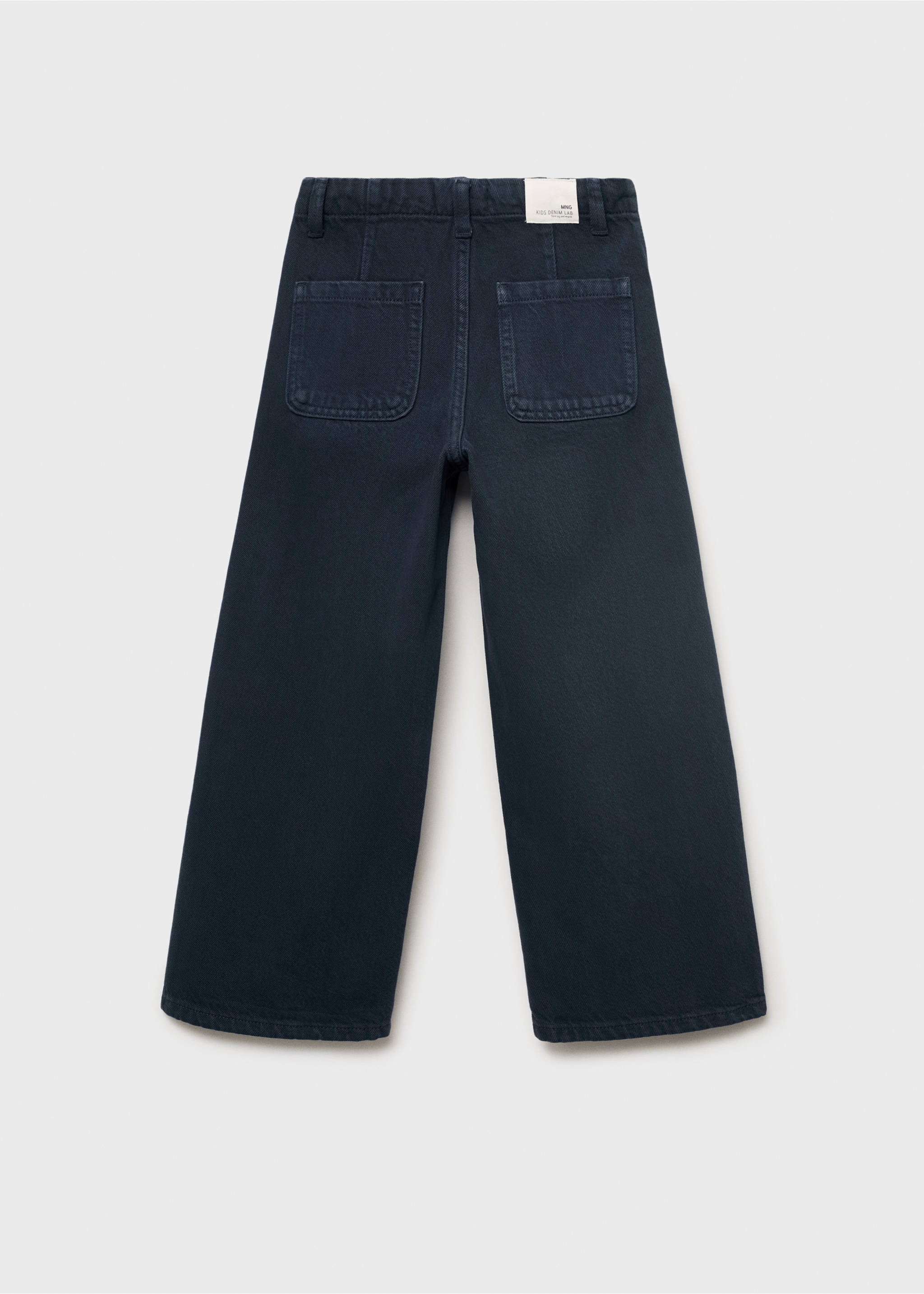 Button-down culotte jeans - Reverse of the article, Navy. Ref: 17003280-00.