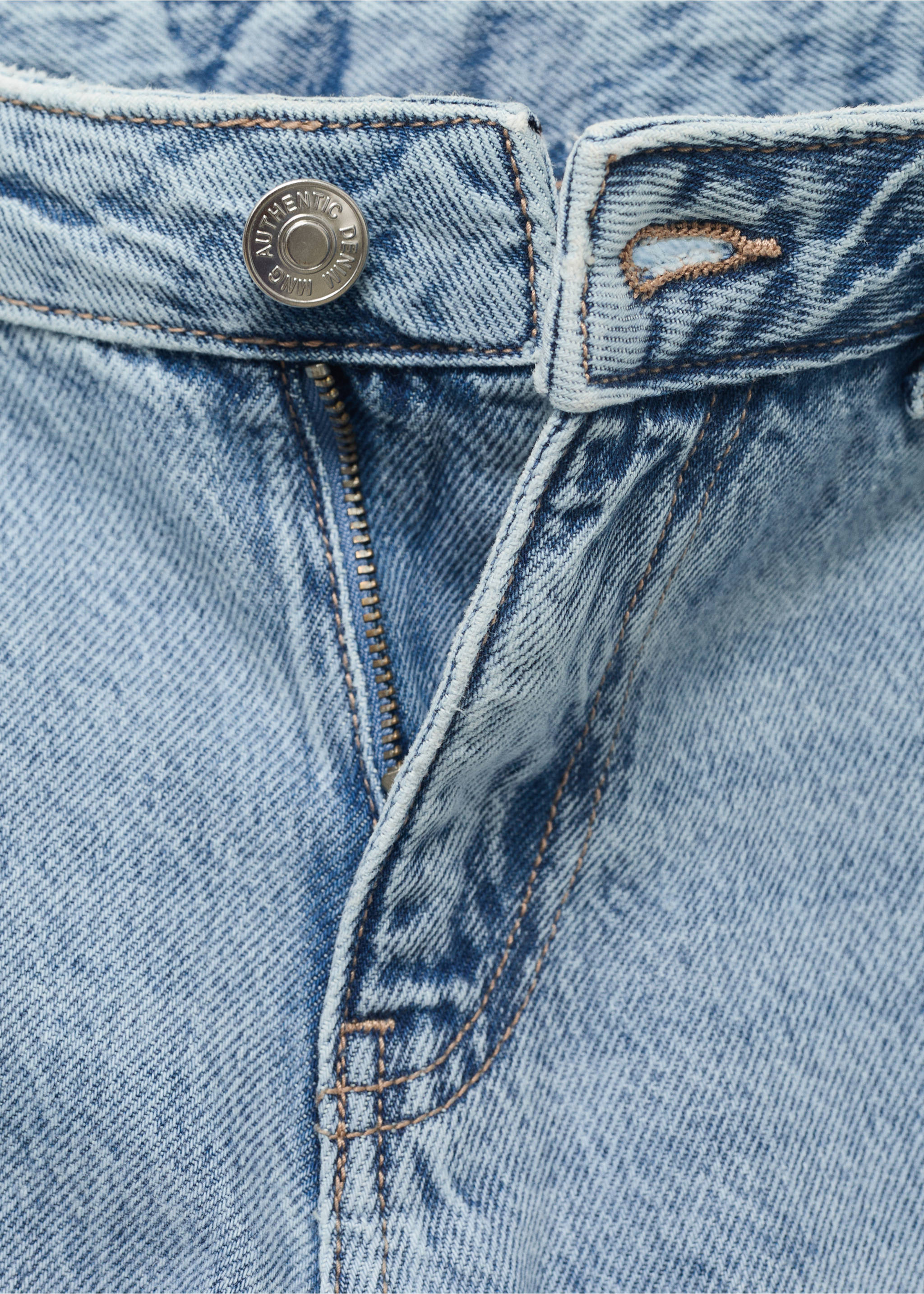 Wideleg-Jeans mit Saum-Umschlag - Detail des Artikels 8, Hellblau. Ref: 17003282-00.