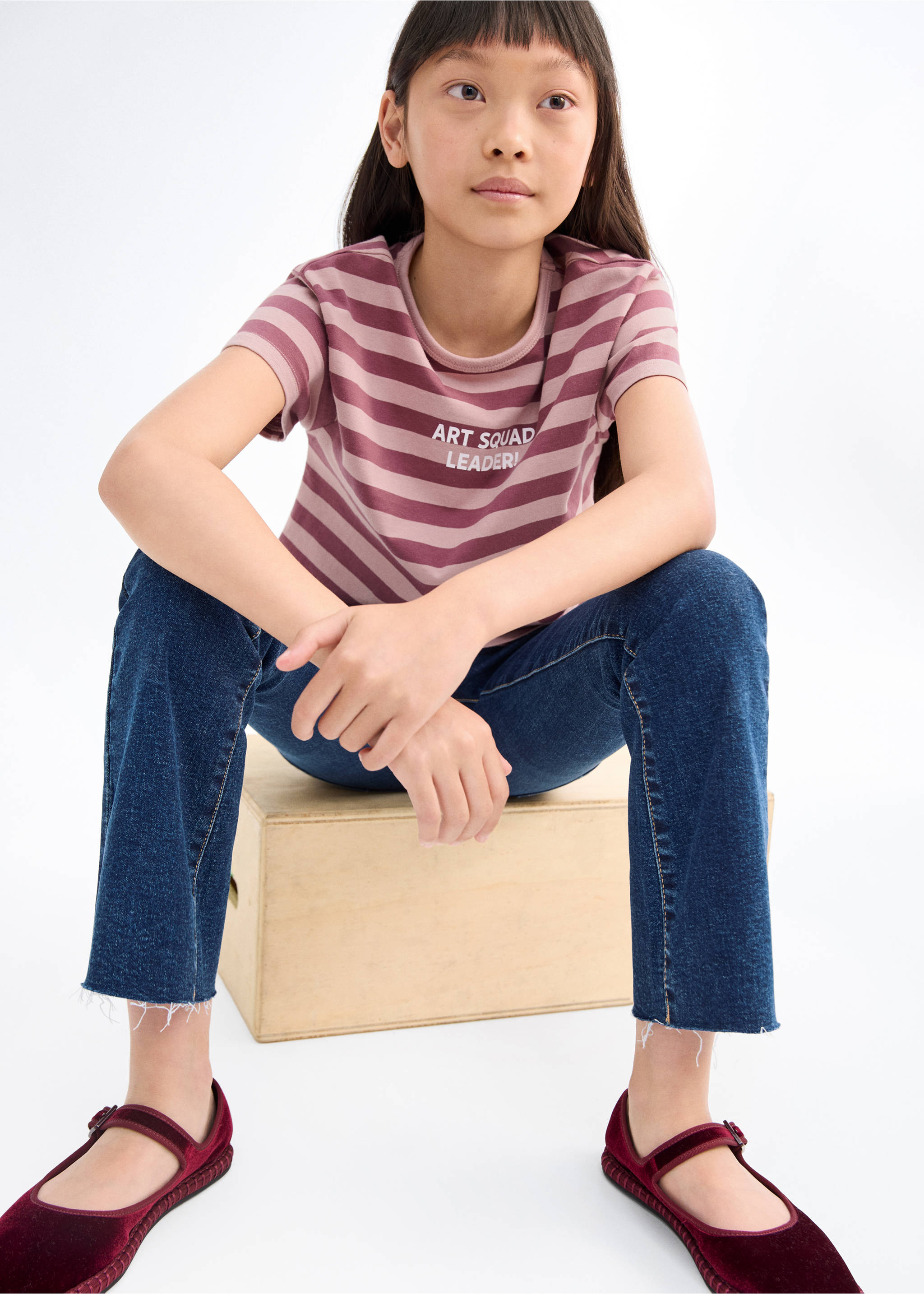 Printed striped T-shirt - Medium plane, Pink. Ref: 17003286-00.