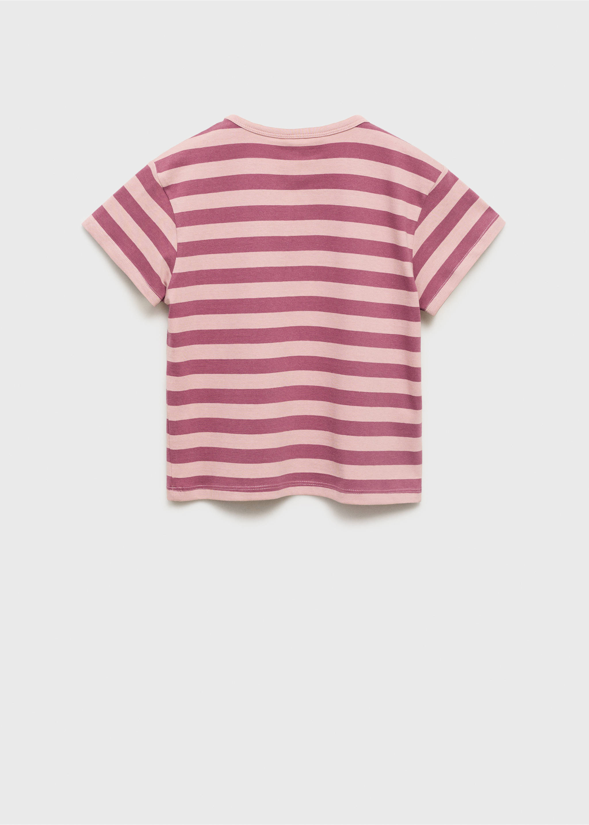 Printed striped T-shirt - Reverse of the article, Pink. Ref: 17003286-00.