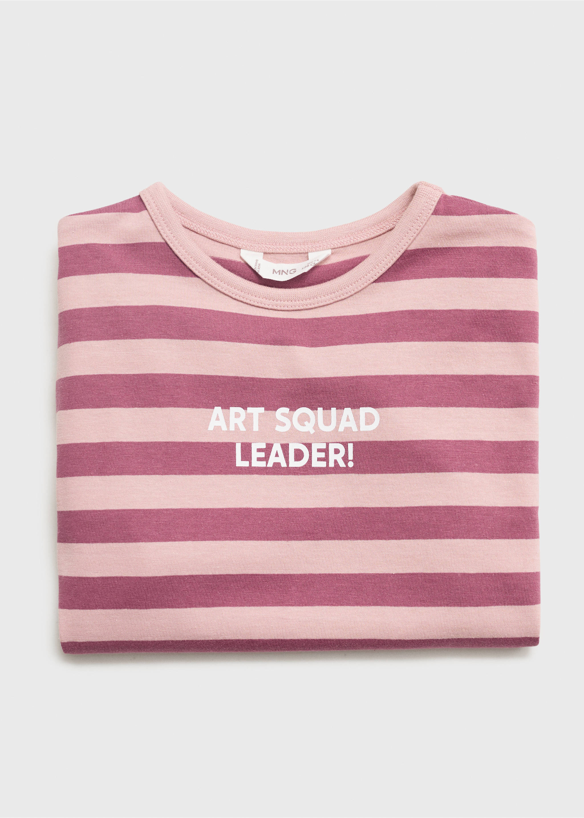 Printed striped T-shirt - Details of the article 0, Pink. Ref: 17003286-00.