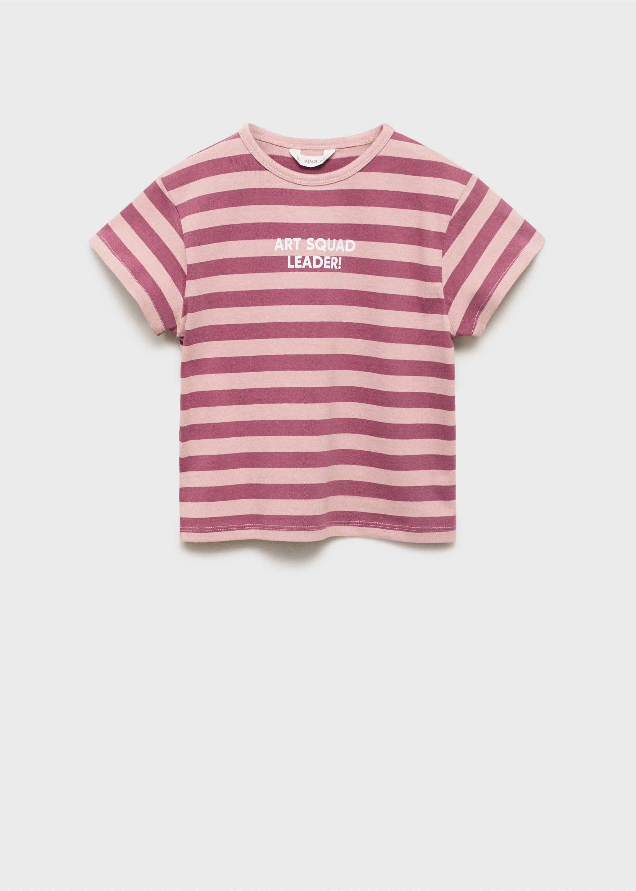 T-shirt à rayures en coton - Article sans modèle, Rose. Ref: 17003286-00.