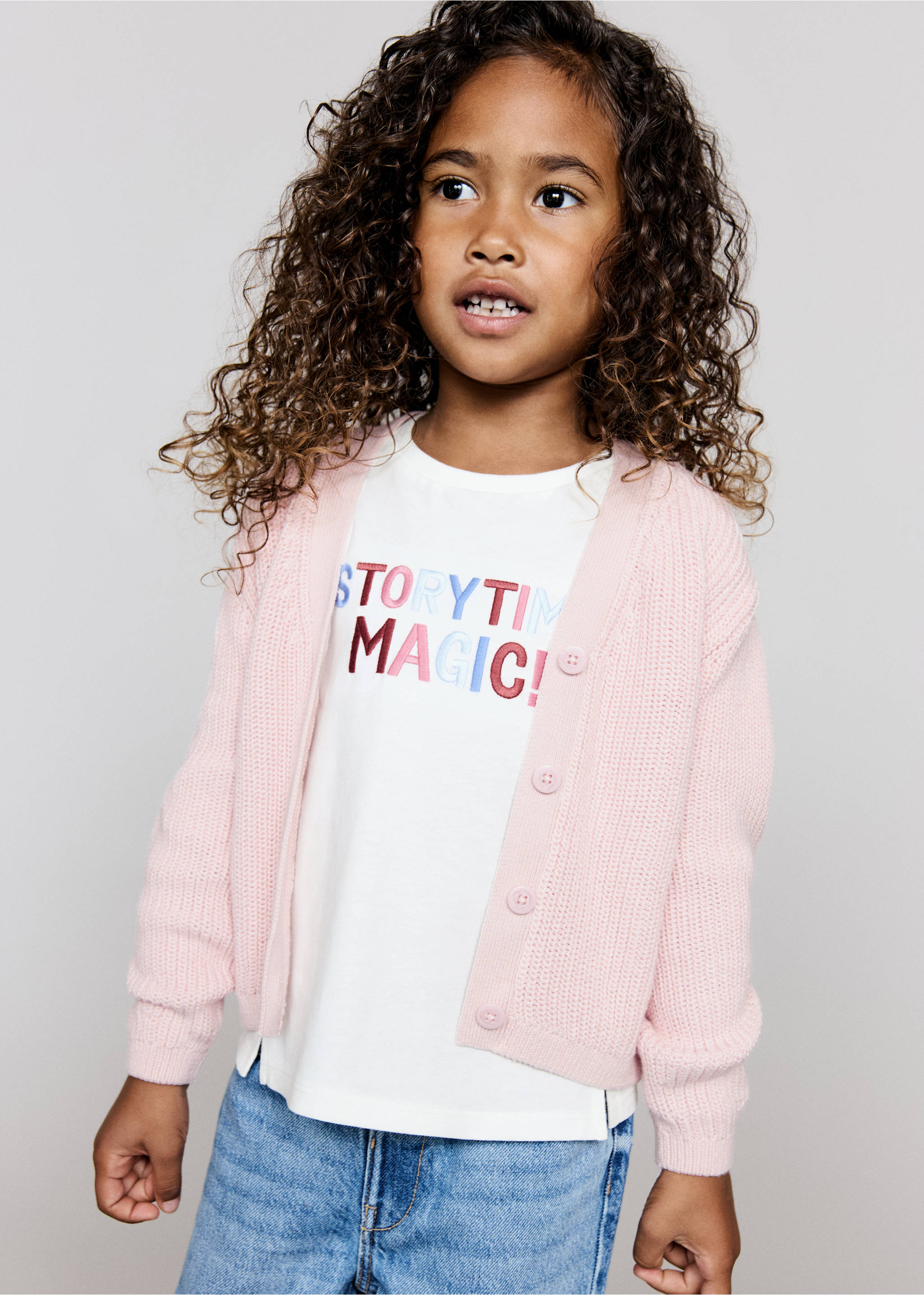 T-shirt en coton brodé - Plan moyen, Blanc cassé. Ref: 17003287-00.