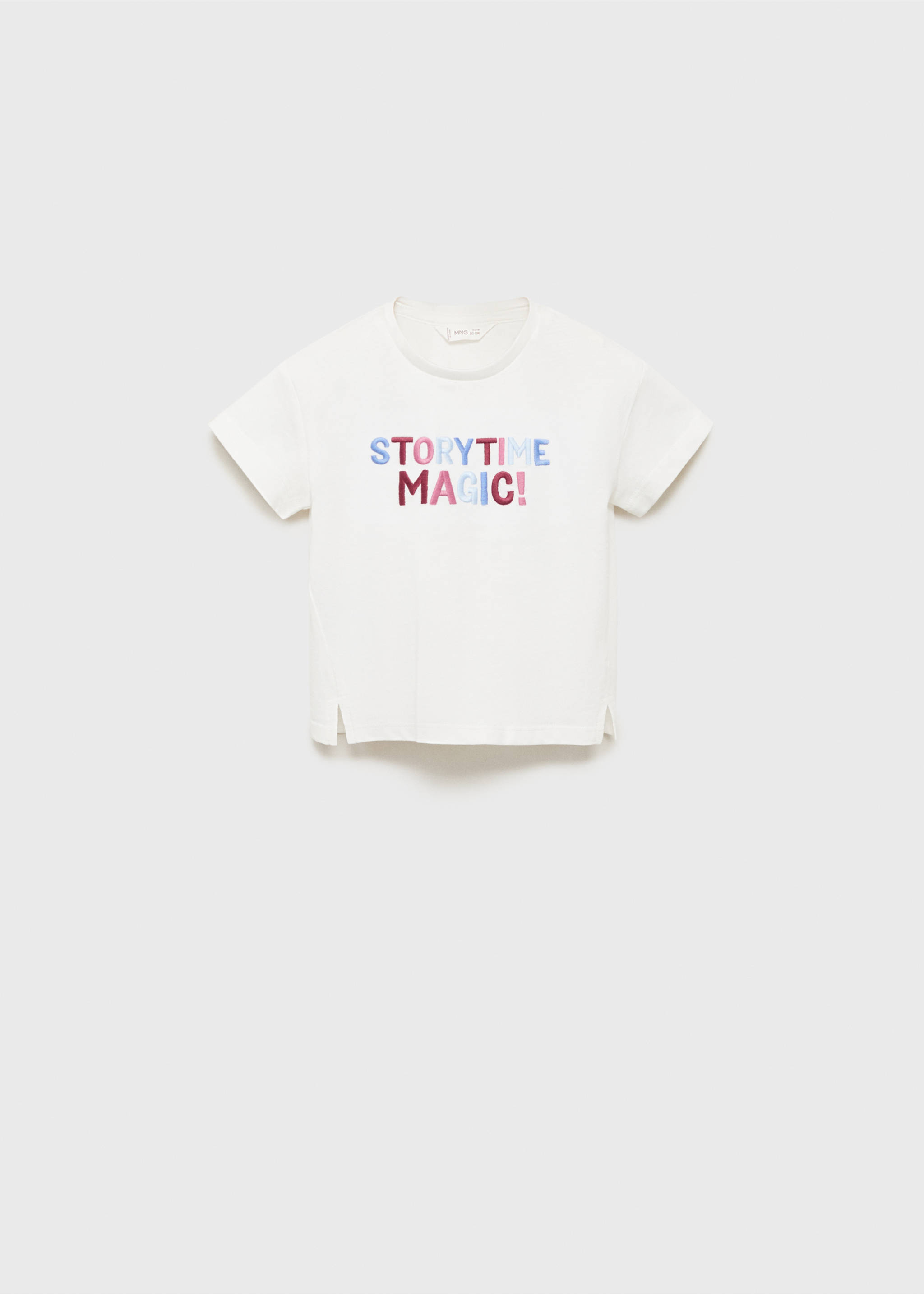 T-shirt en coton brodé - Article sans modèle, Blanc cassé. Ref: 17003287-00.