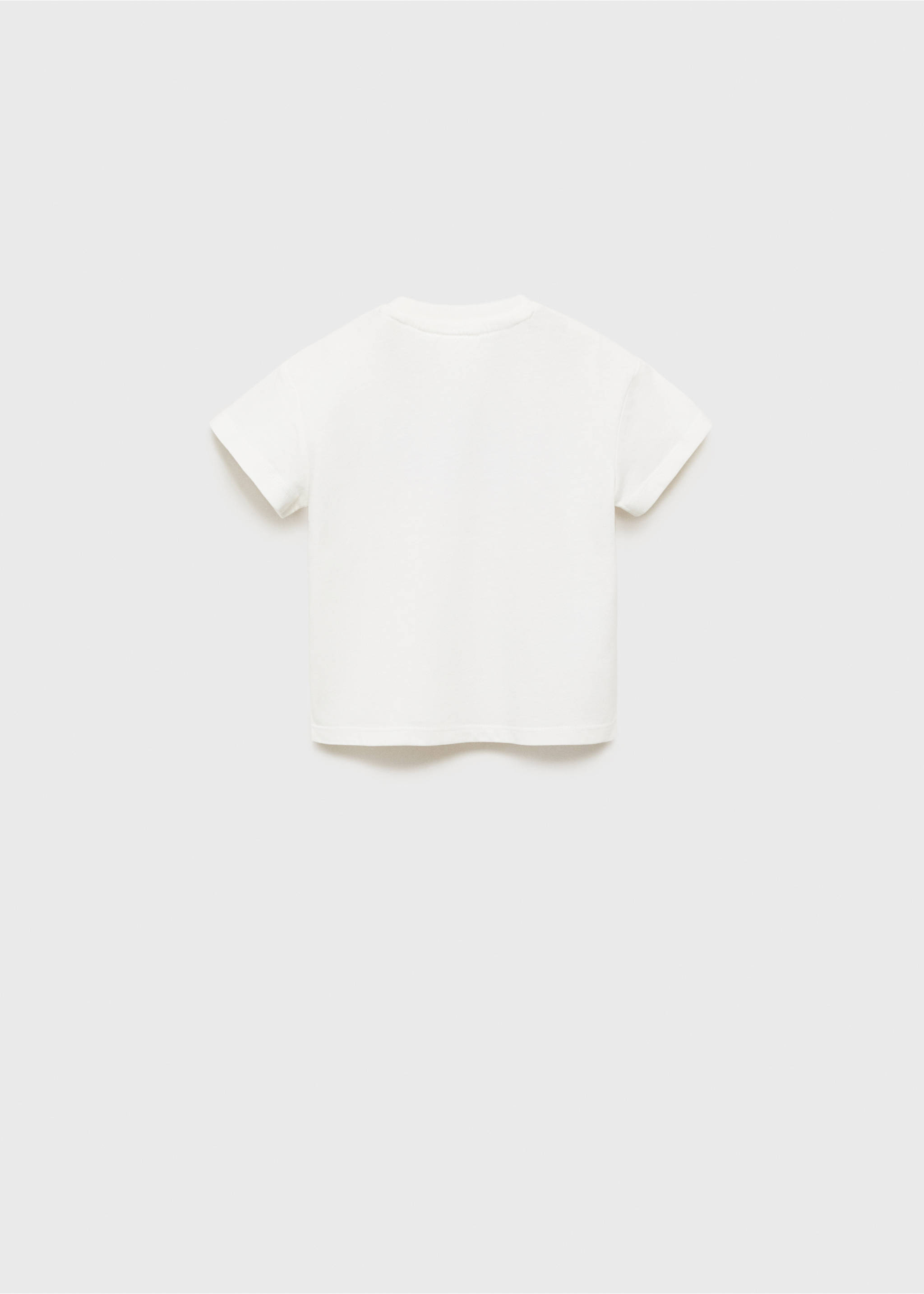 T-shirt en coton brodé - Verso de l’article, Blanc cassé. Ref: 17003287-00.