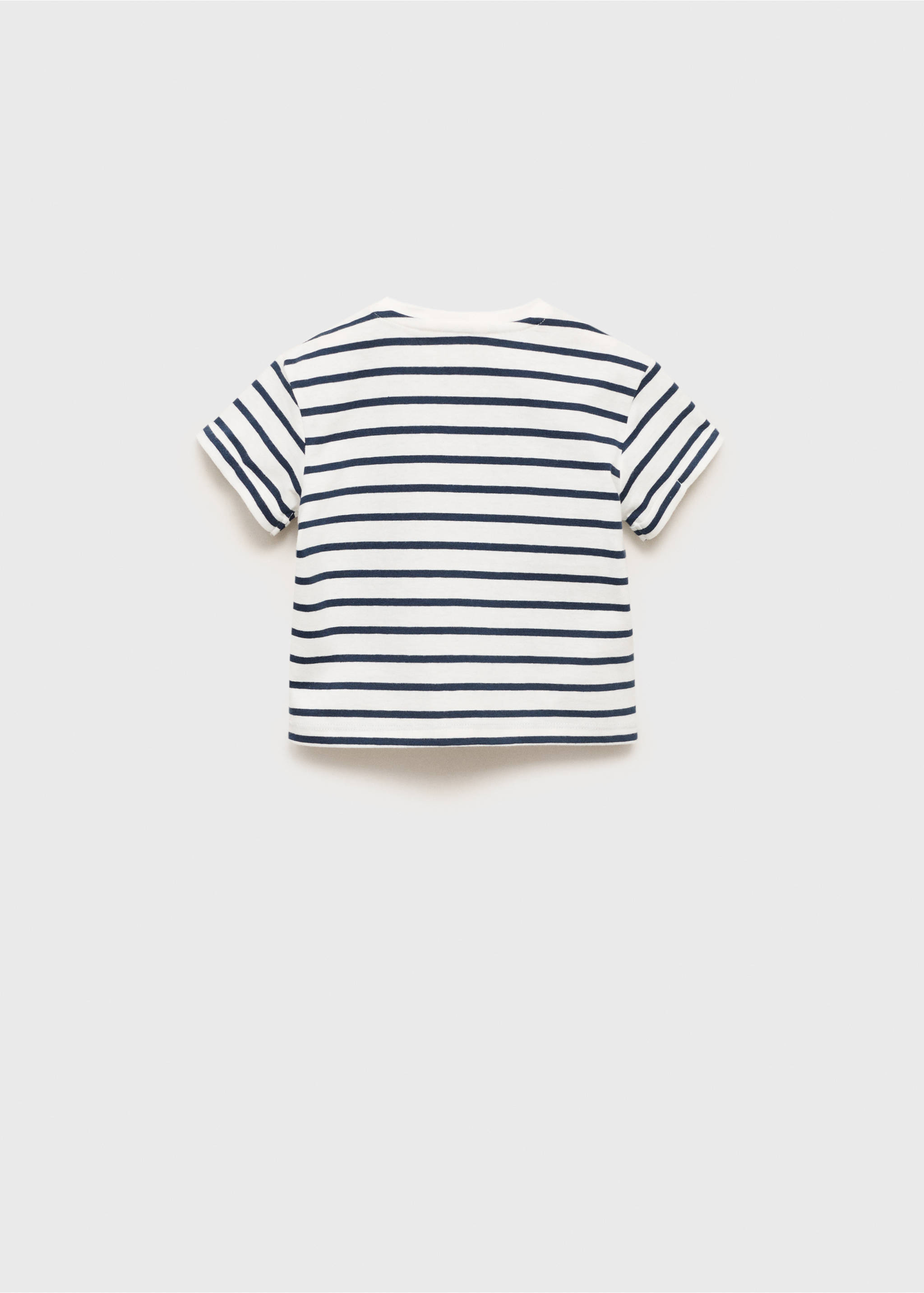 T-shirt à rayures et ornement - Verso de l’article, Bleu marine. Ref: 17003289-00.