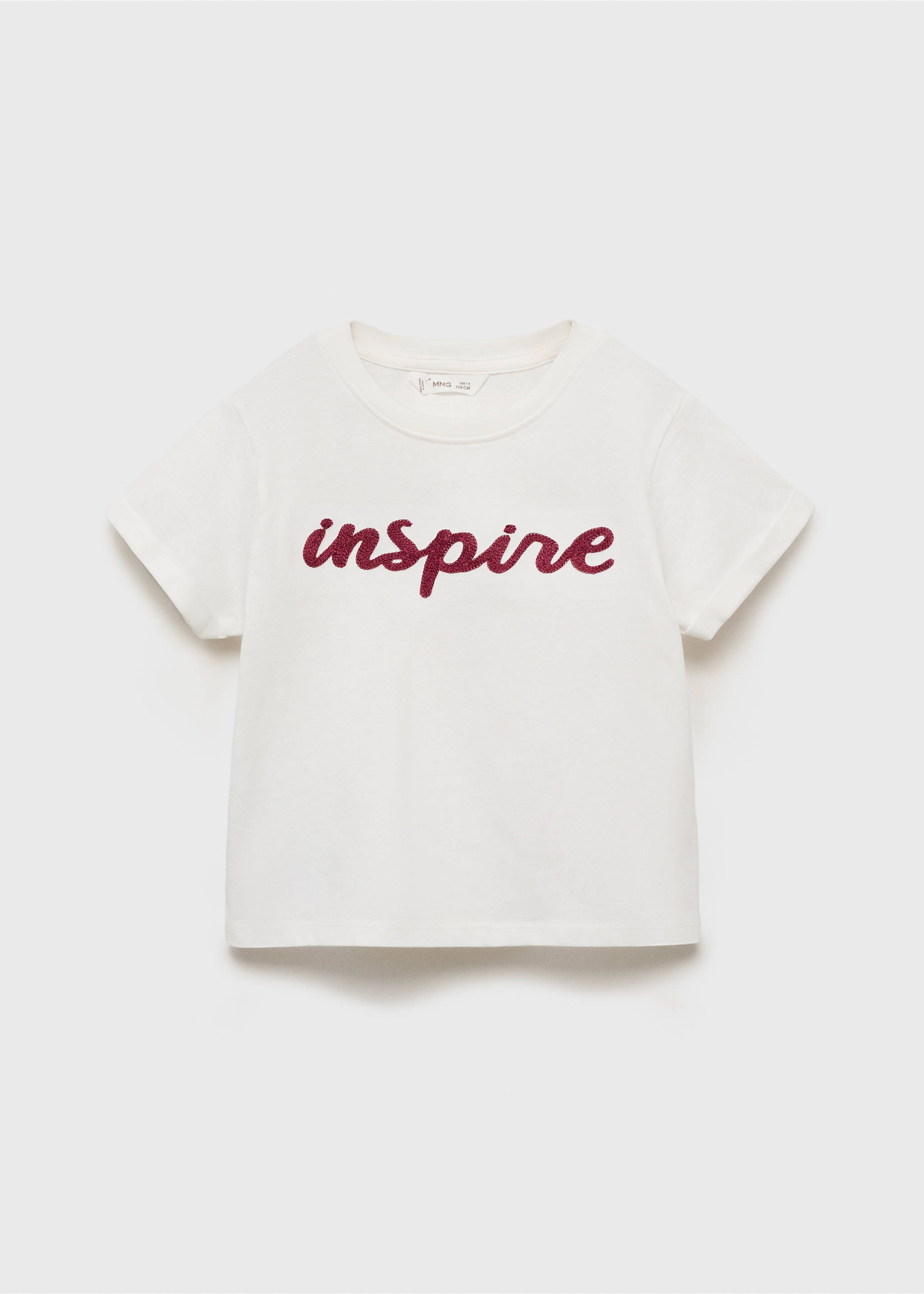 T-shirt en coton brodé - Article sans modèle, Blanc cassé. Ref: 17003290-00.