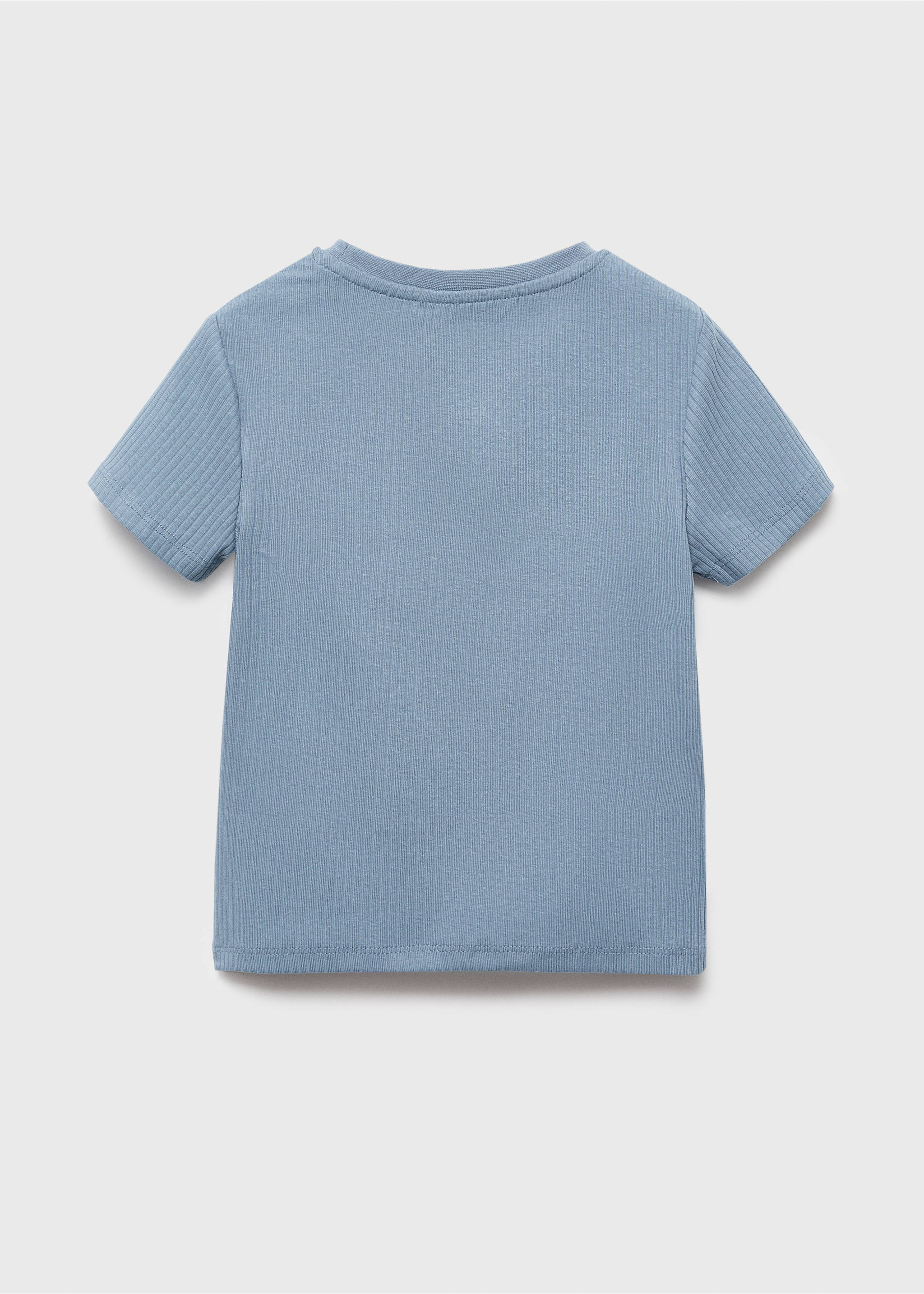 Ribbed cotton T-shirt - Reverse of the article, Blue. Ref: 17003291-00.