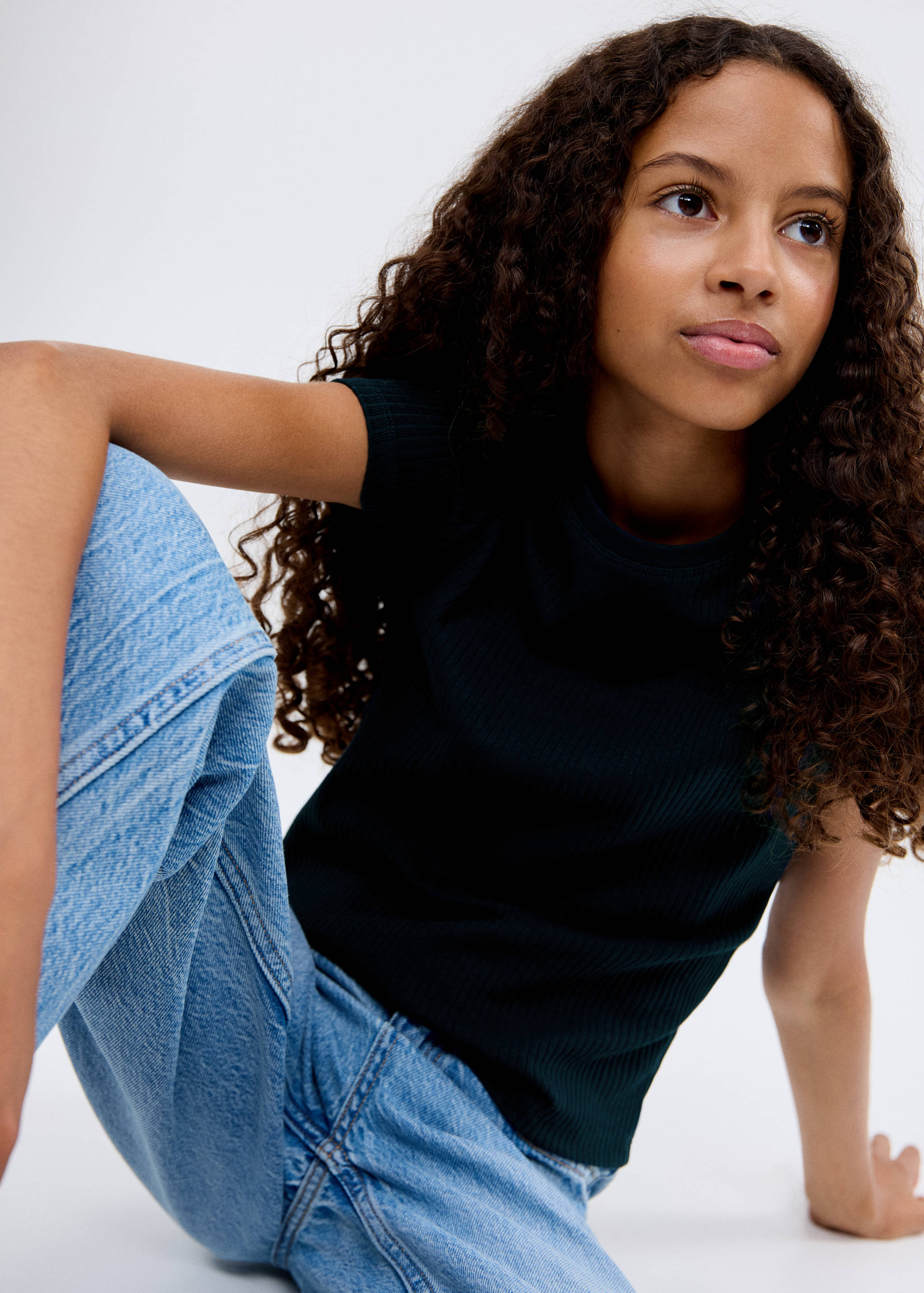 Ribbed cotton T-shirt - Medium plane