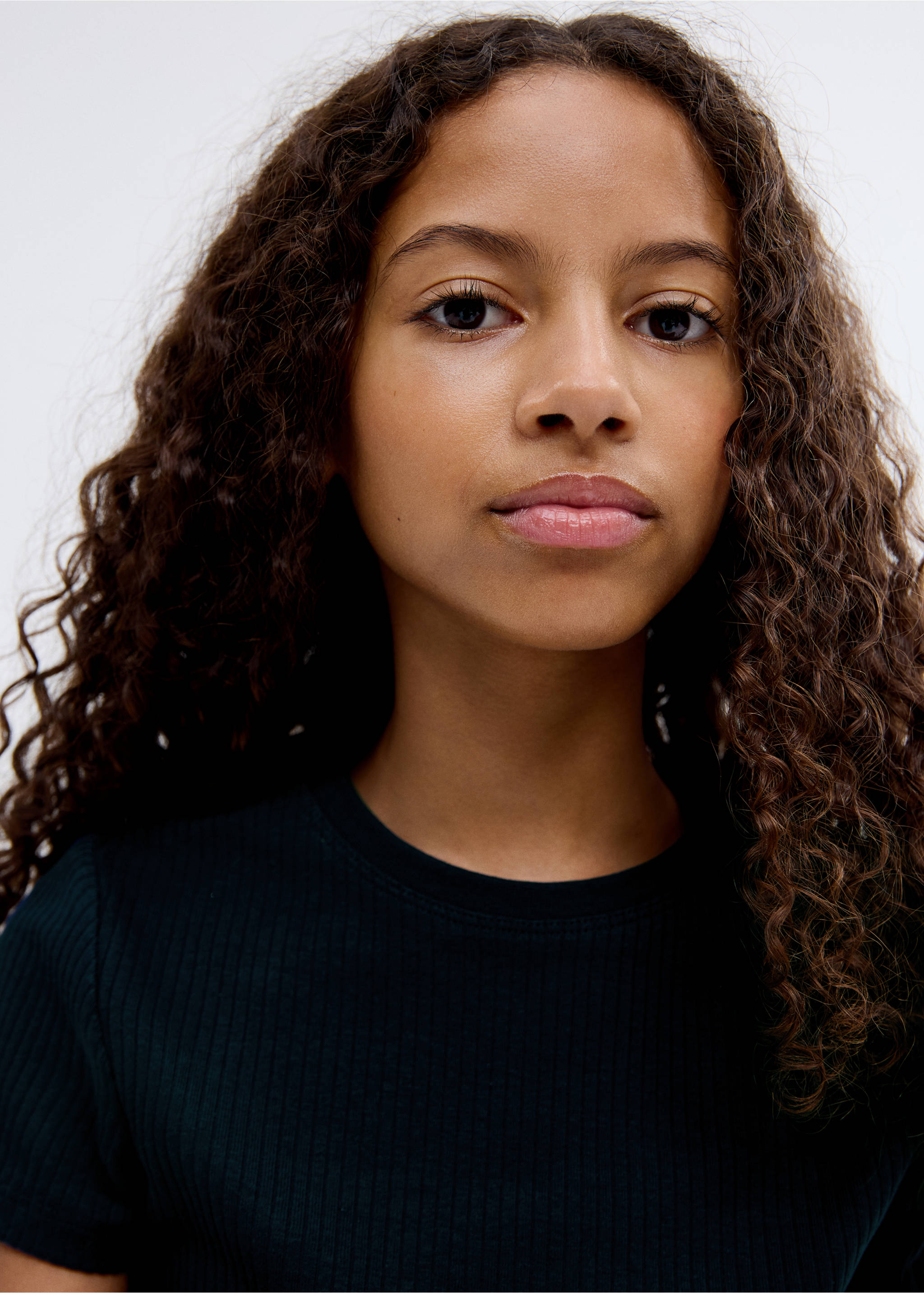 Ribbed cotton T-shirt - Details of the article 1, Navy. Ref: 17003291-00.