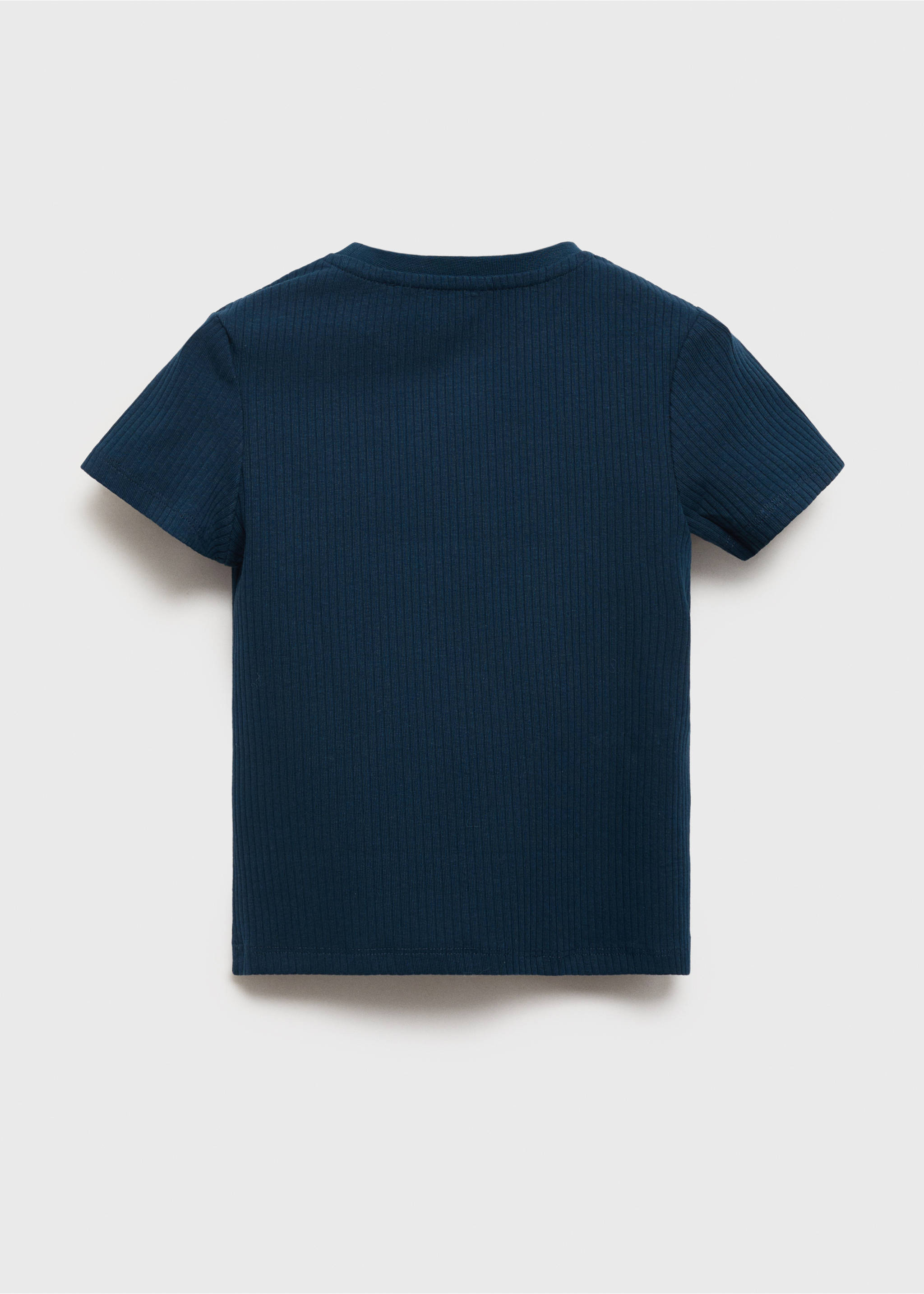 Ribbed cotton T-shirt - Reverse of the article, Navy. Ref: 17003291-00.