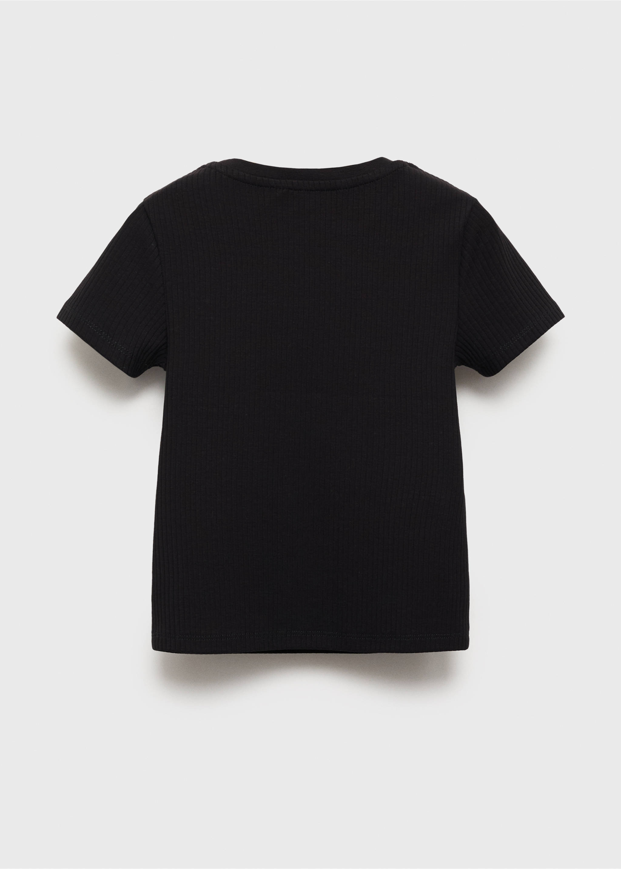 Ribbed cotton T-shirt - Reverse of the article, Black. Ref: 17003291-00.
