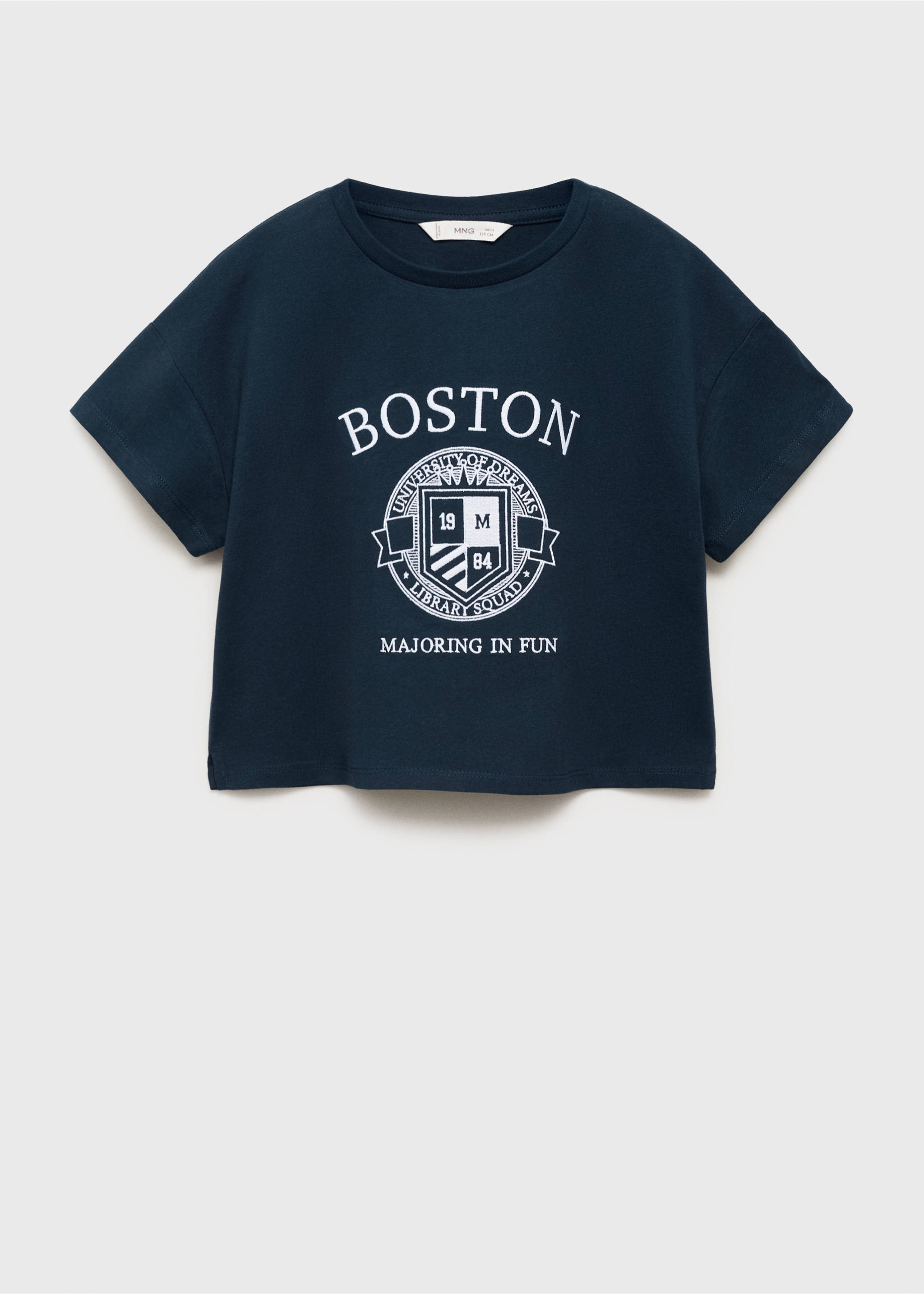 Embroidered cotton T-shirt - Article without model, Navy. Ref: 17003292-00.
