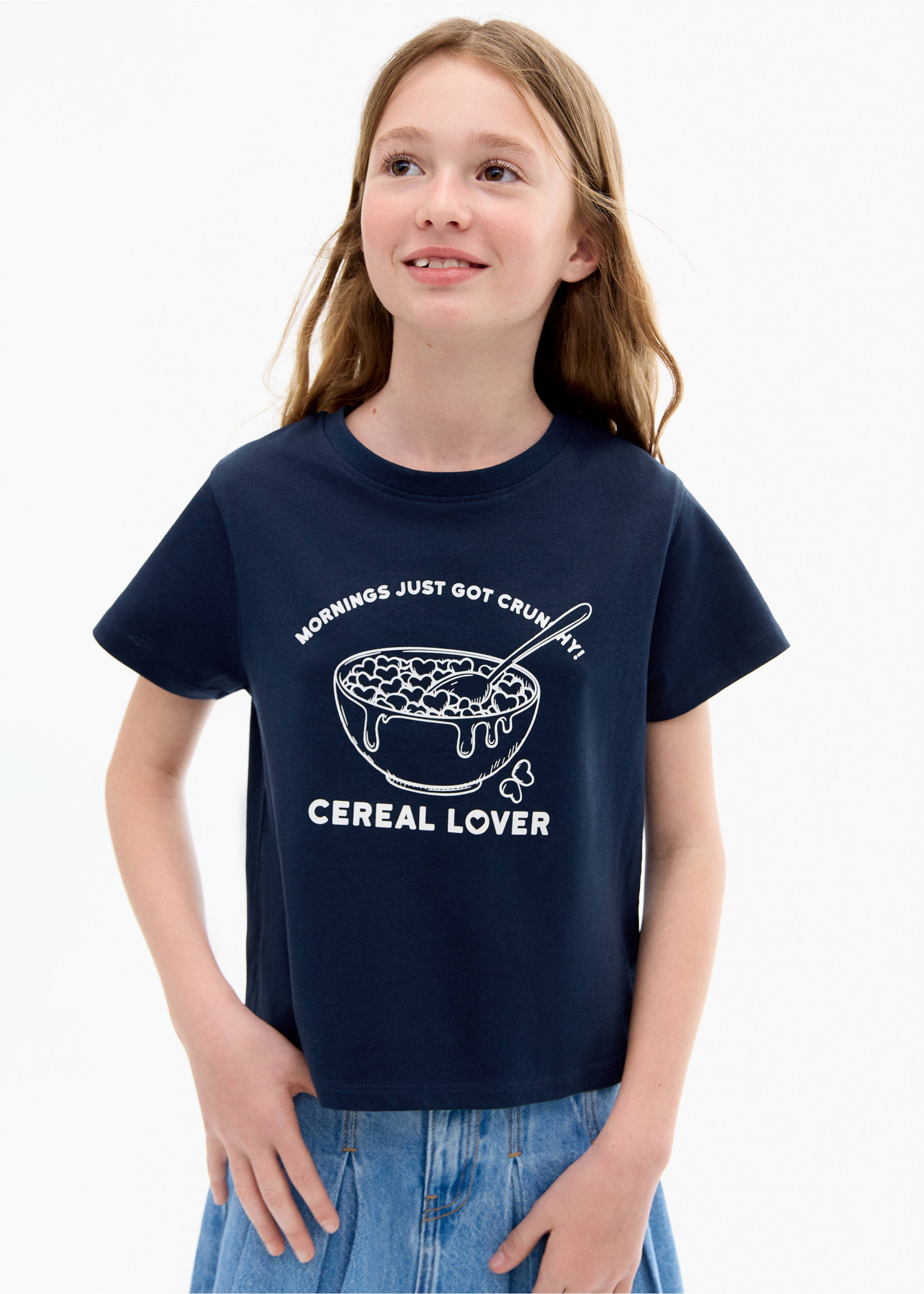 Short-sleeved printed t-shirt - Medium plane, Navy. Ref: 17003293-00.