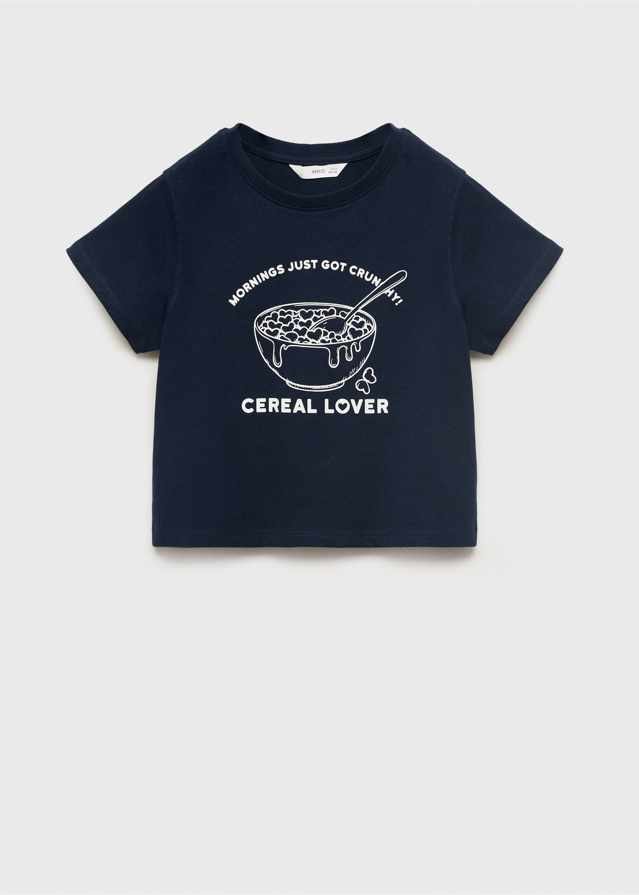 Short-sleeved printed t-shirt - Article without model, Navy. Ref: 17003293-00.