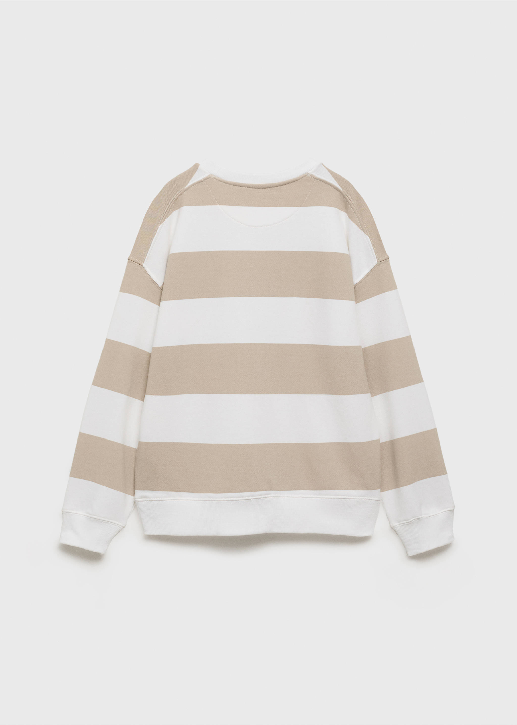 Striped cotton-blend sweatshirt - Reverse of the article, Sand. Ref: 17003294-00.