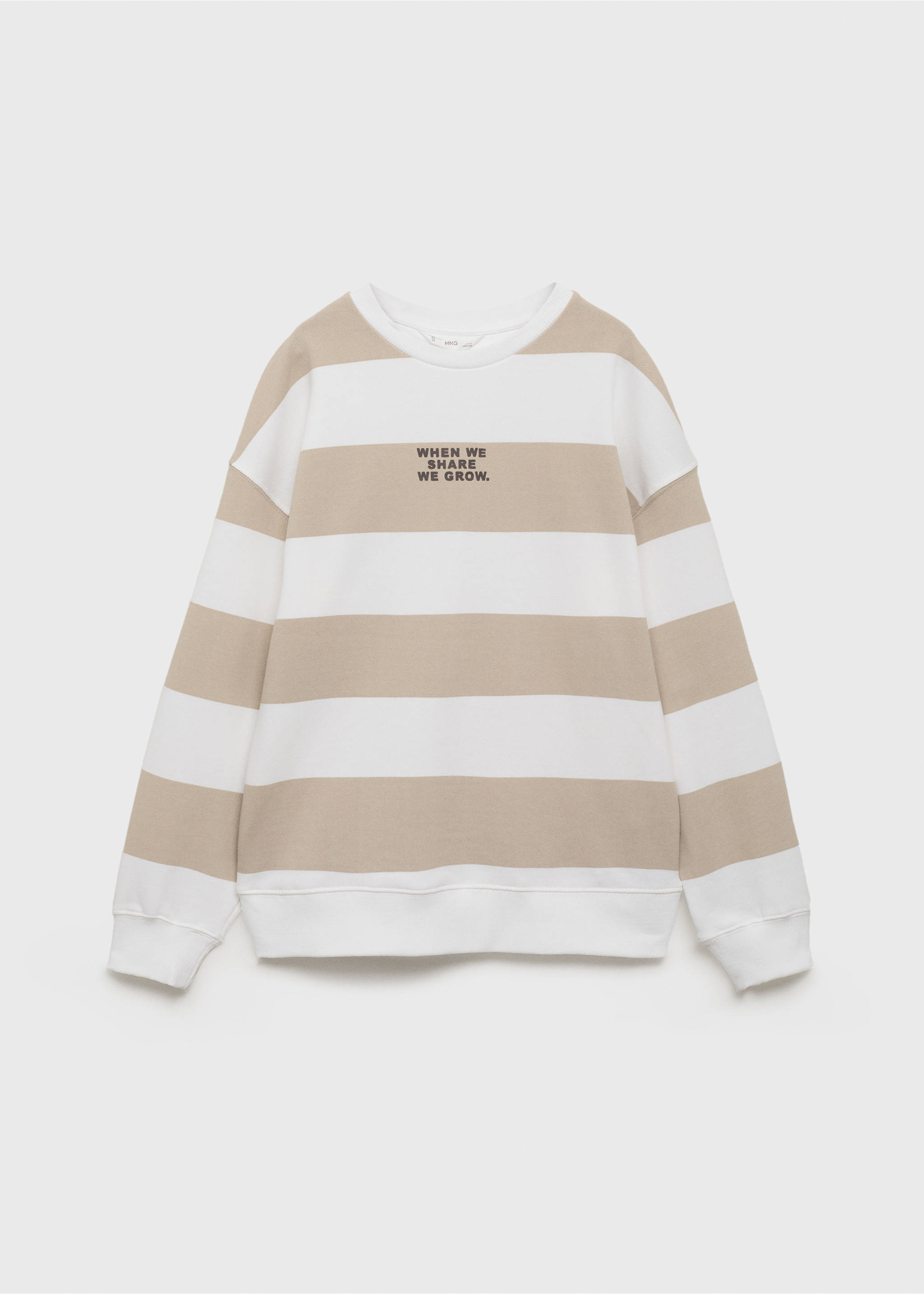 Gestreiftes Baumwoll-Sweatshirt - Artikel ohne Model, Sandfarben. Ref: 17003294-00.