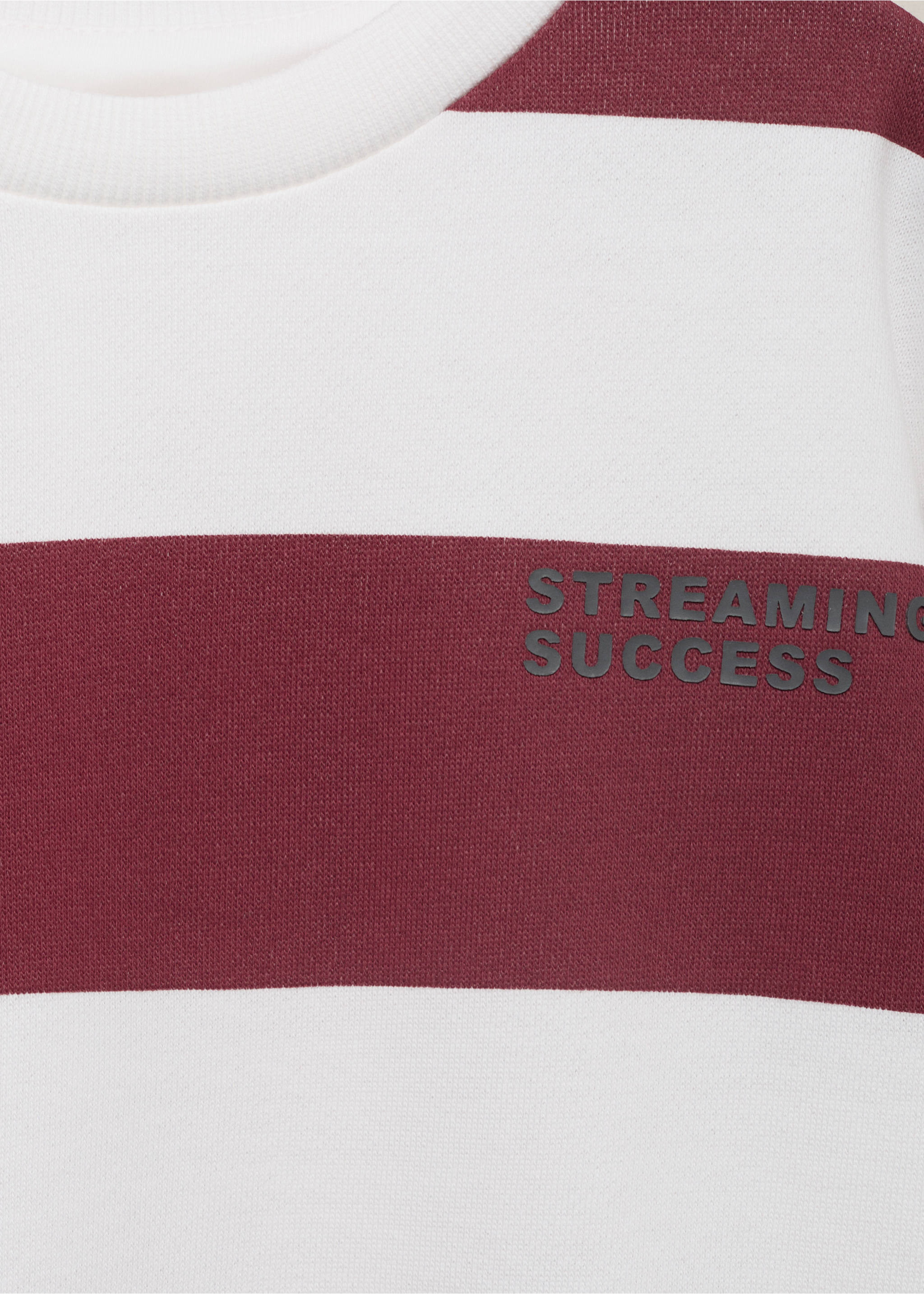 Striped cotton-blend sweatshirt - Details of the article 8, Wine. Ref: 17003294-00.