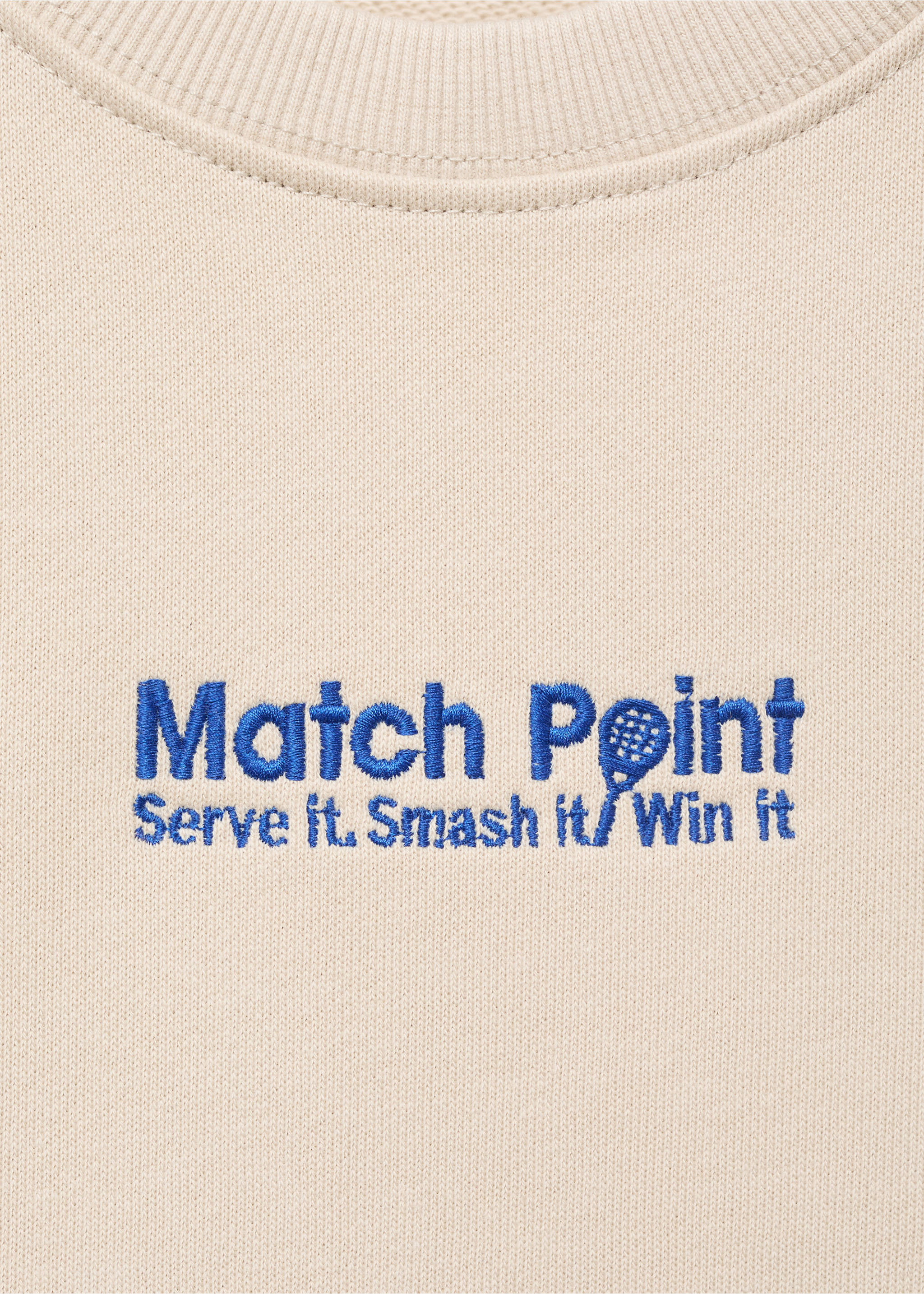 Printed embroidered sweatshirt - Details of the article 8, Sand. Ref: 17003299-00.