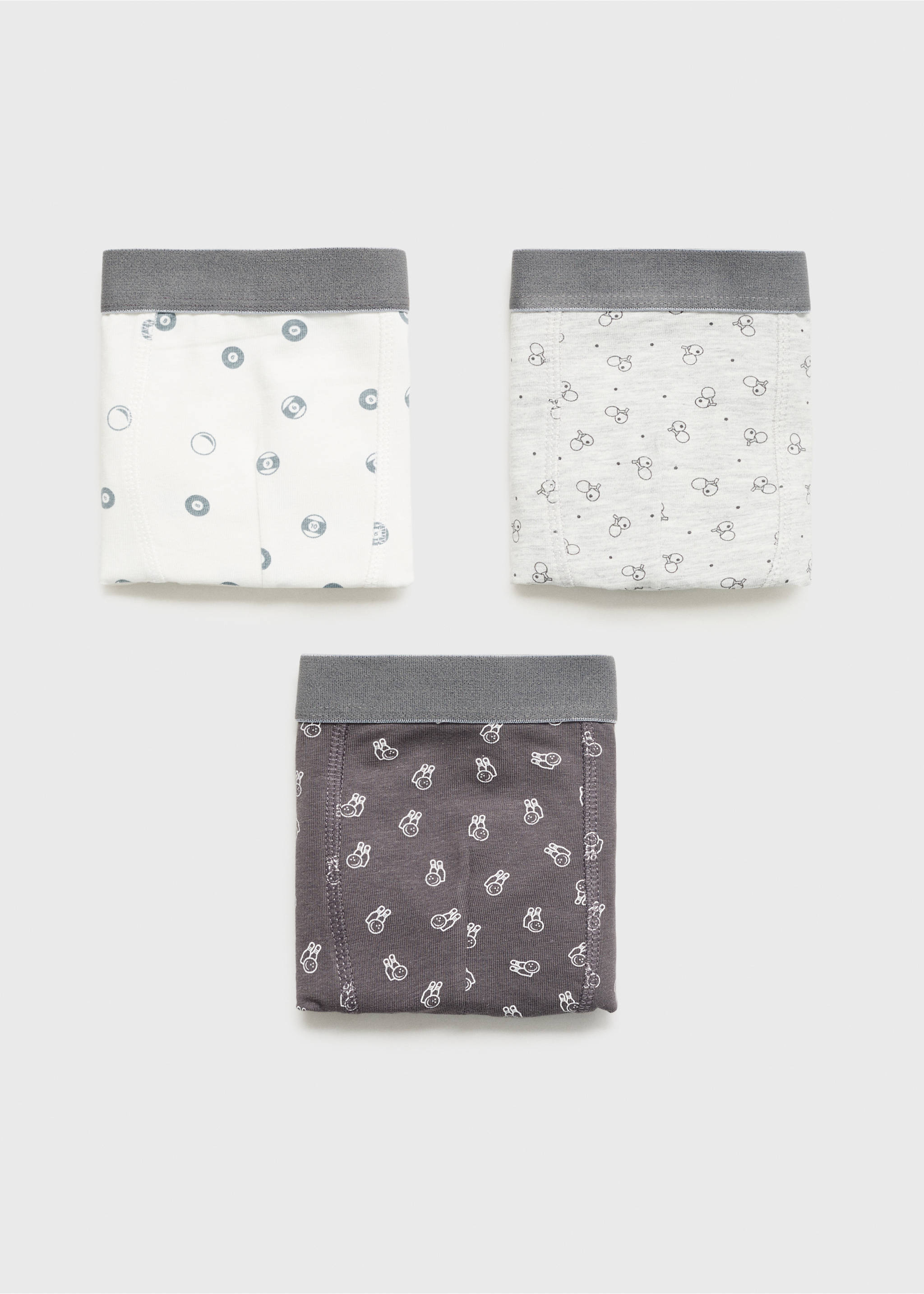 3-pack combined briefs - Article without model, Medium Heather Grey. Ref: 17003308-00.