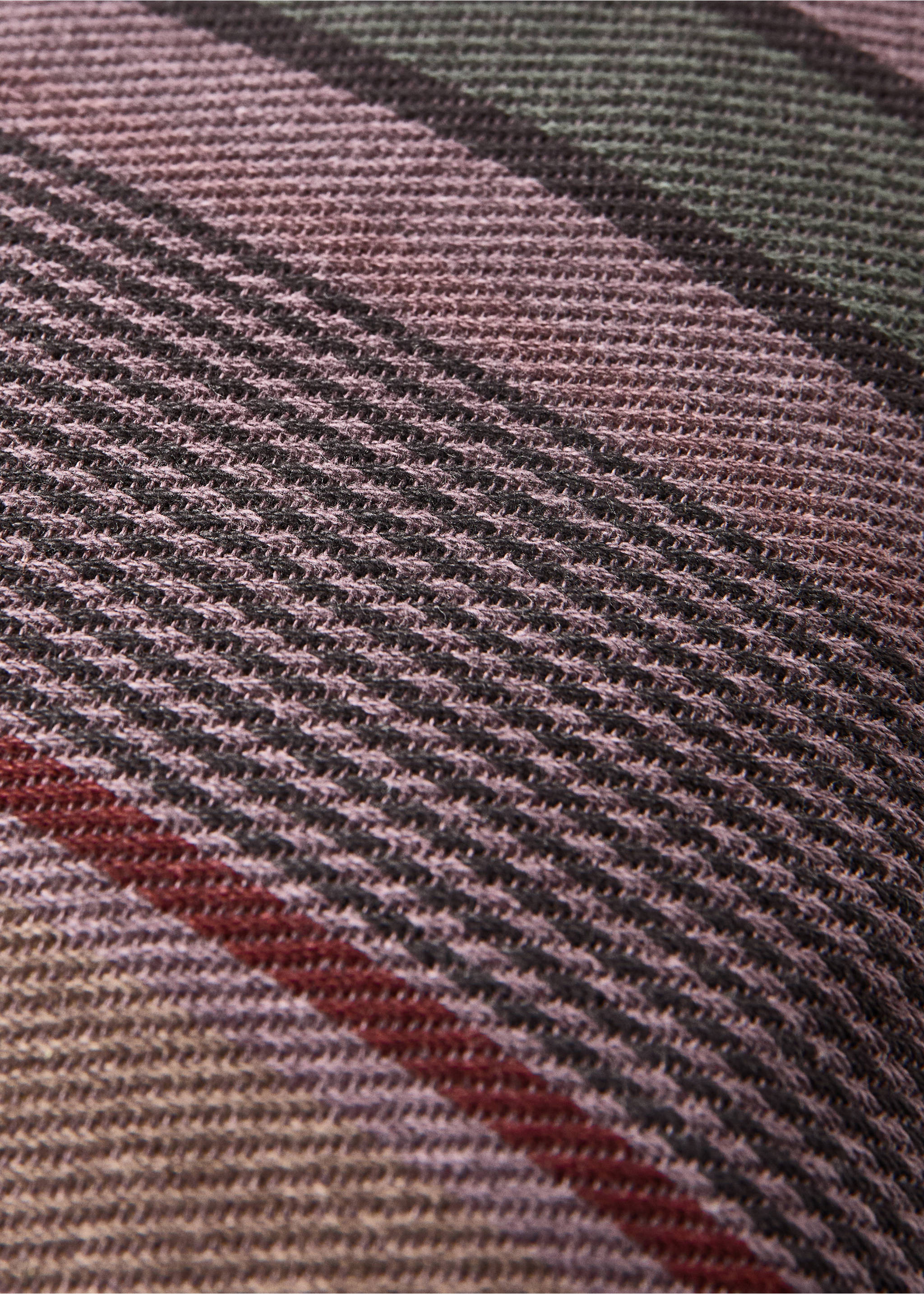 Cotton overdyed striped cushion cover 30x50 cm - Details of the article 4, Plum. Ref: 17003324-00.