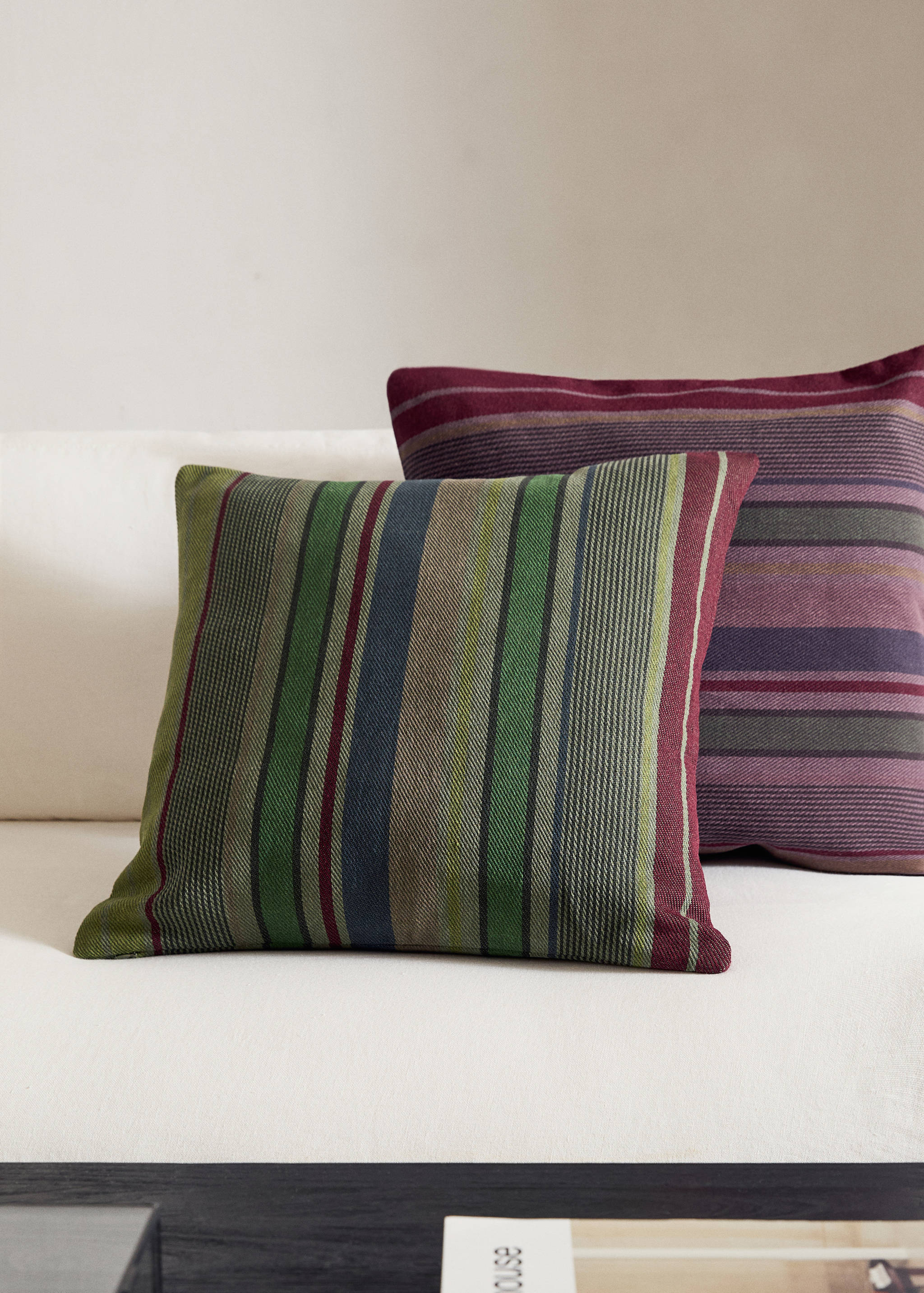 Baumwoll-Kissenhülle overdyed Streifen 45x45 cm - Allgemeine Ansicht
