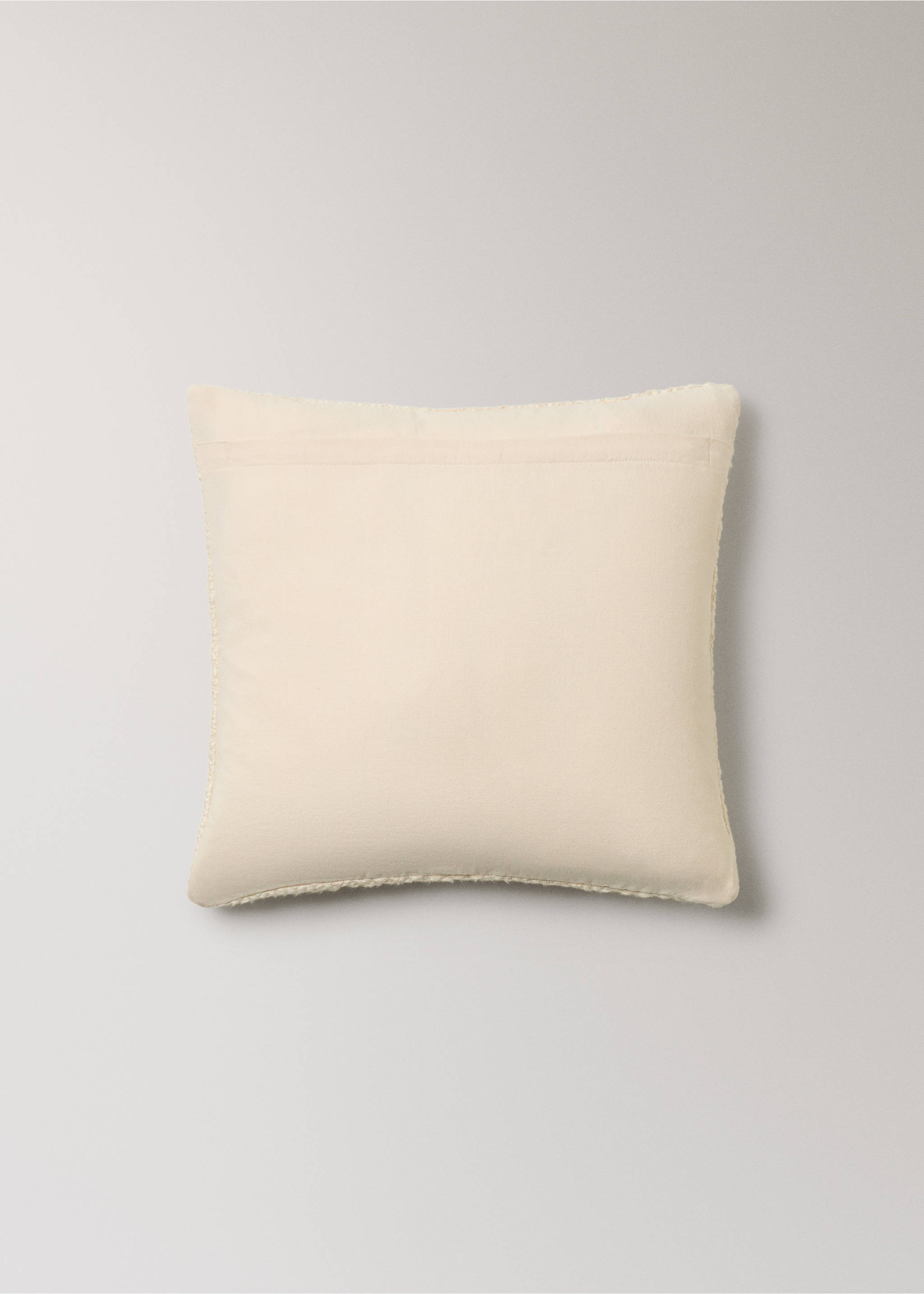 Structured cotton cushion cover 50x50 cm - Details of the article 1, Ivory White. Ref: 17003326-00.