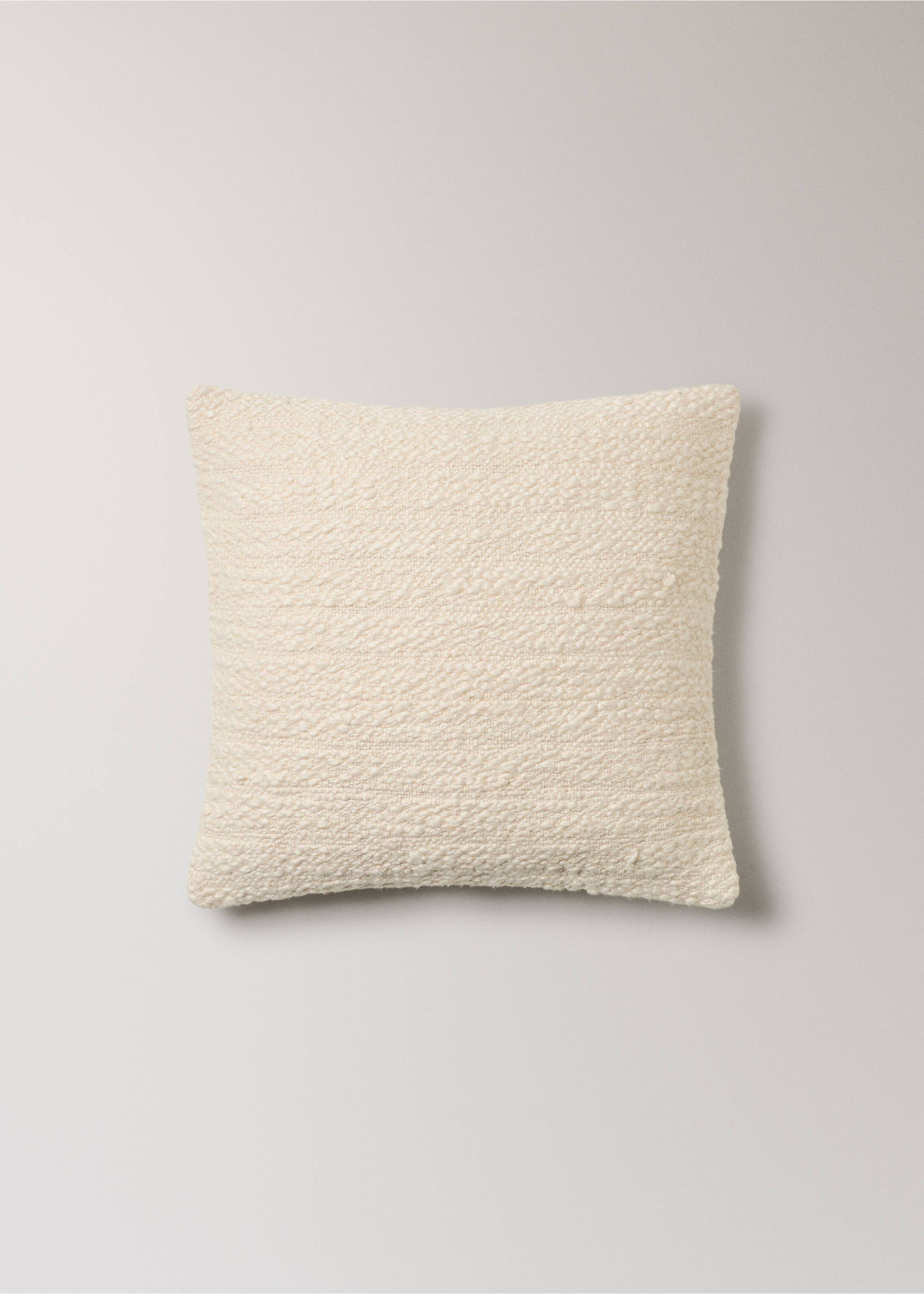 Structured cotton cushion cover 50x50 cm - Article without model, Ivory White. Ref: 17003326-00.