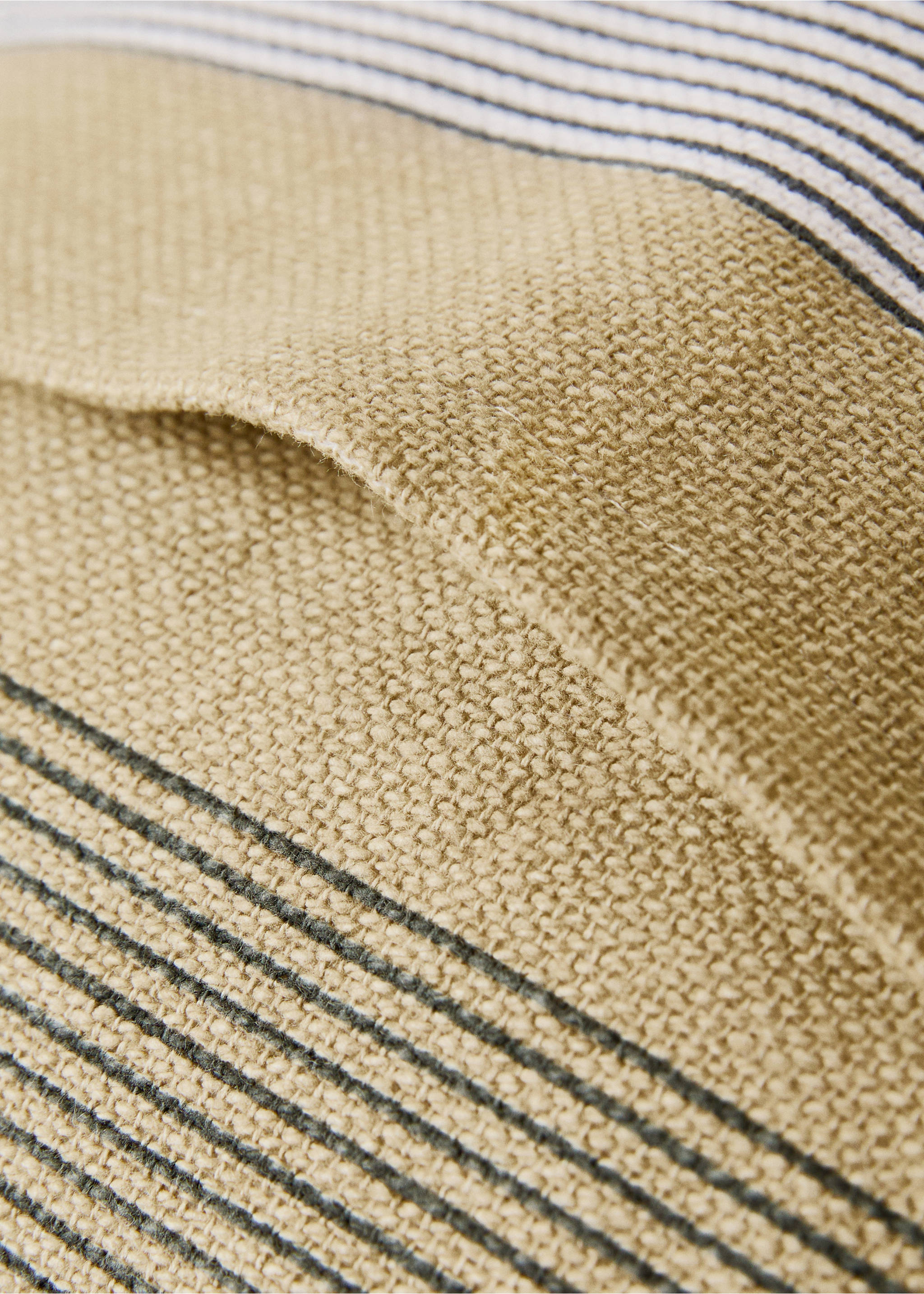 Baumwoll-Kissenhülle mit mehrfarbigem Streifenmuster 30 x 50 cm - Detail des Artikels 3, Sandfarben. Ref: 17003330-00.