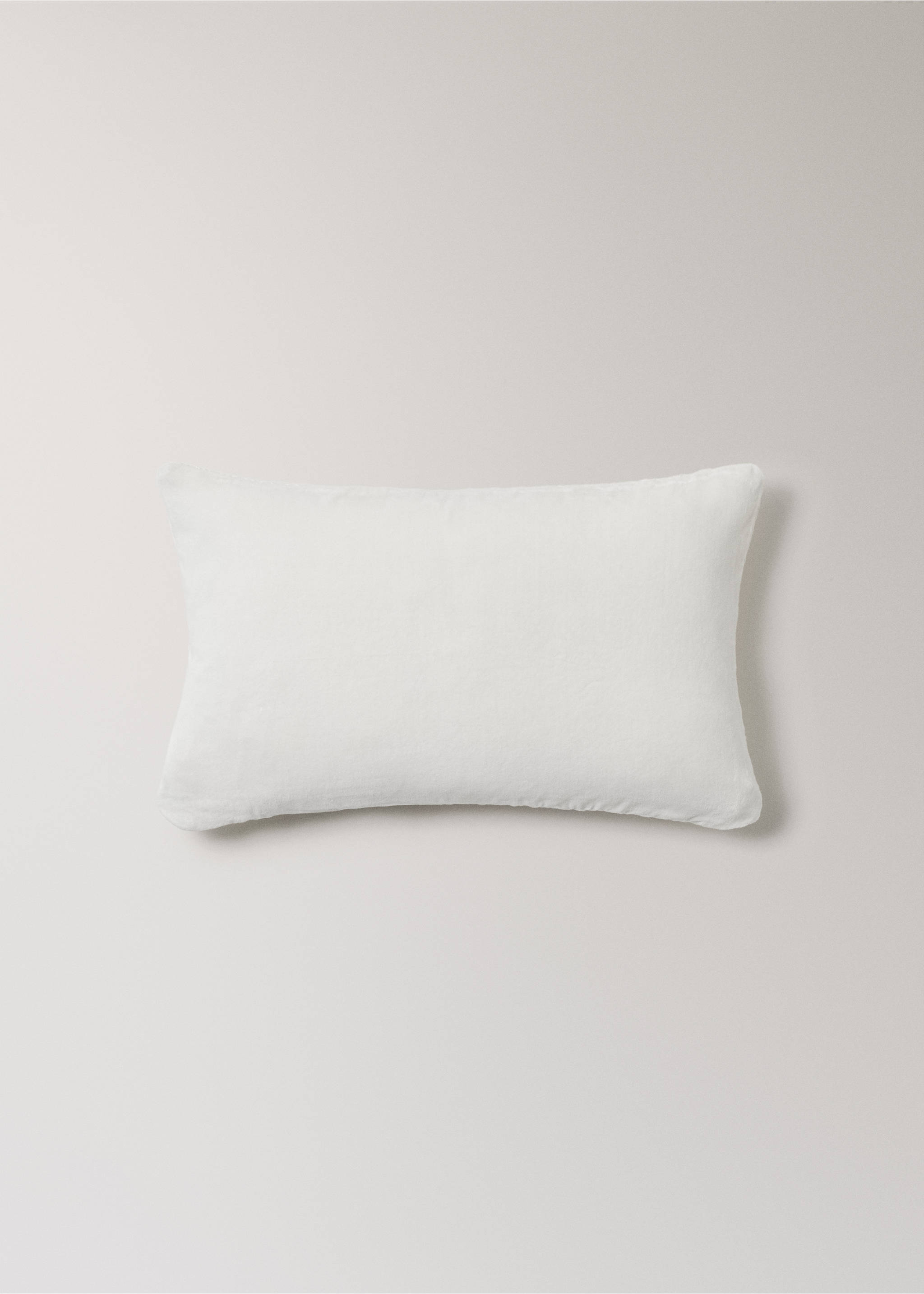 Embroidered cotton cushion cover 30x50cm - Details of the article 1, White. Ref: 17003335-00.