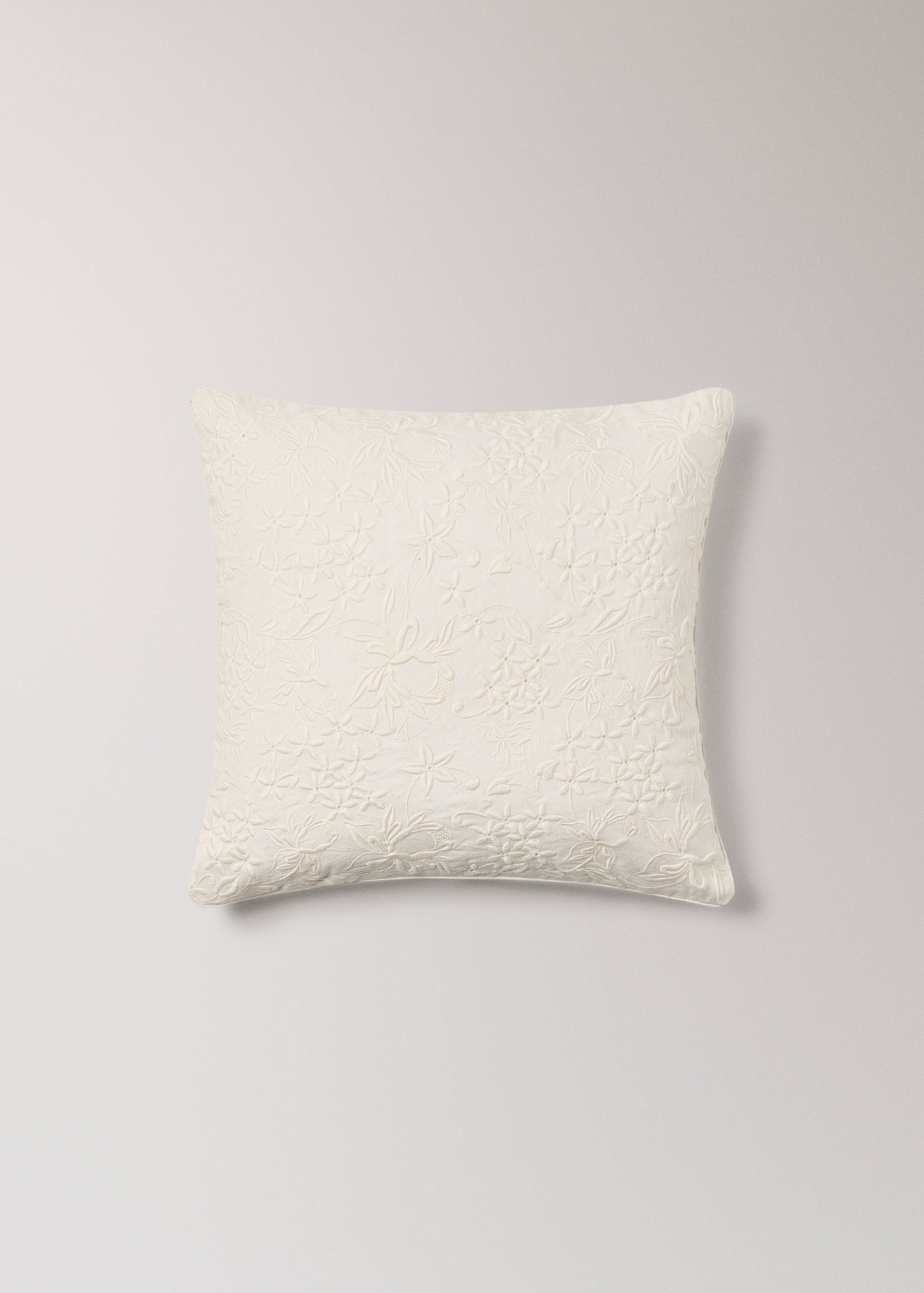 Housse de coussin lin coton à broderies 50x50 cm - Article sans modèle