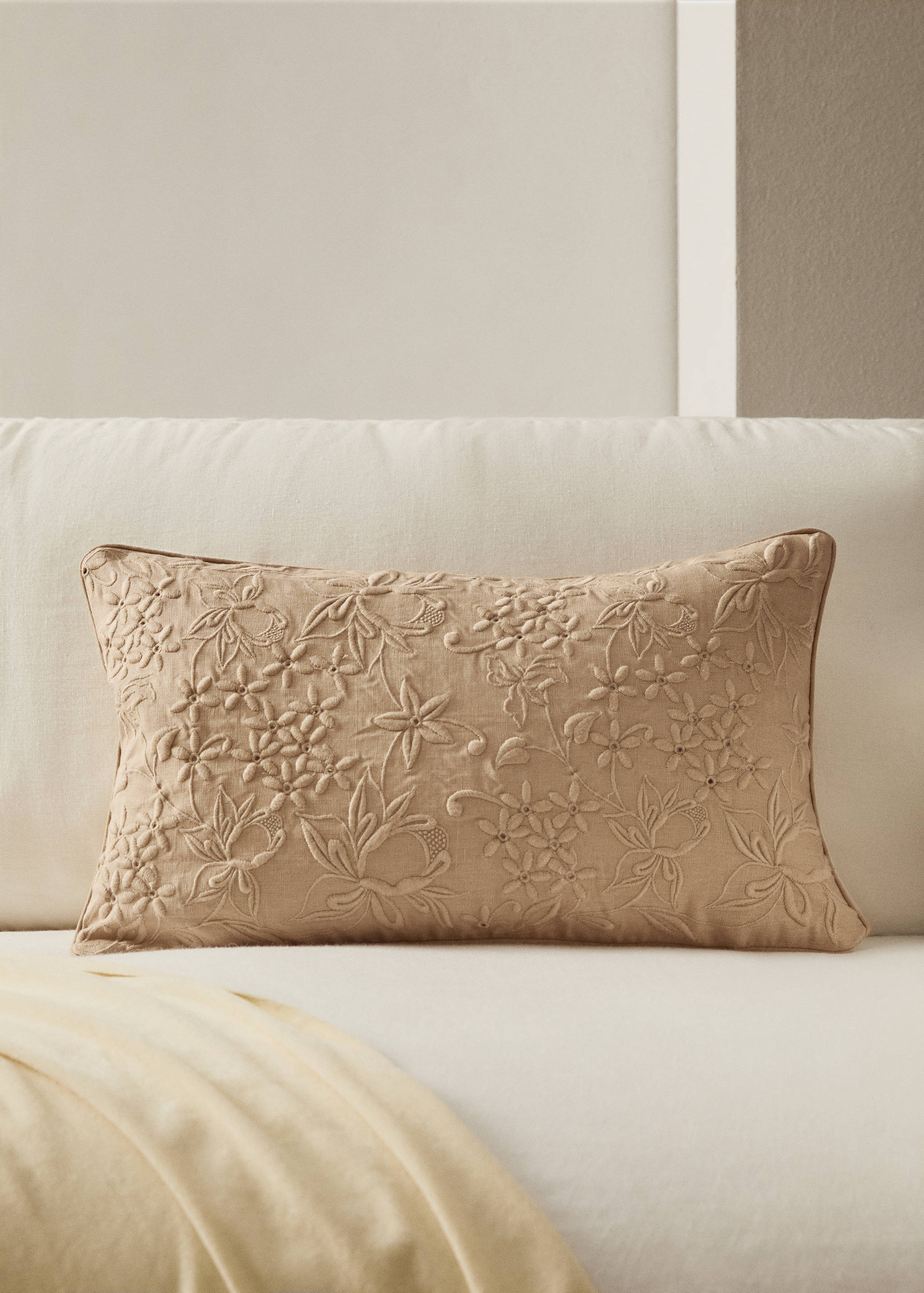 Housse de coussin lin coton à broderies 30x50 cm - Plan général