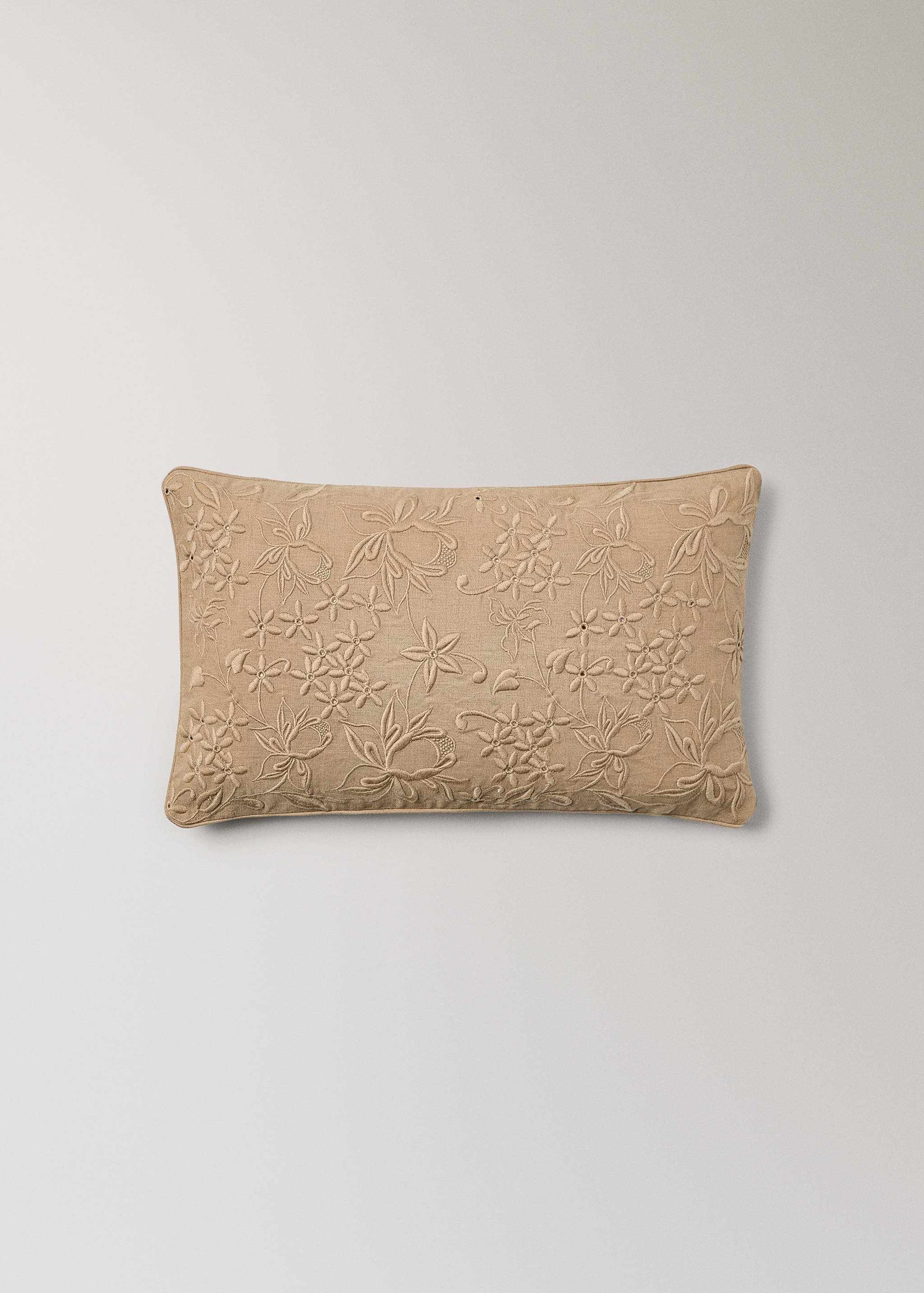 Housse de coussin lin coton à broderies 30x50 cm - Article sans modèle
