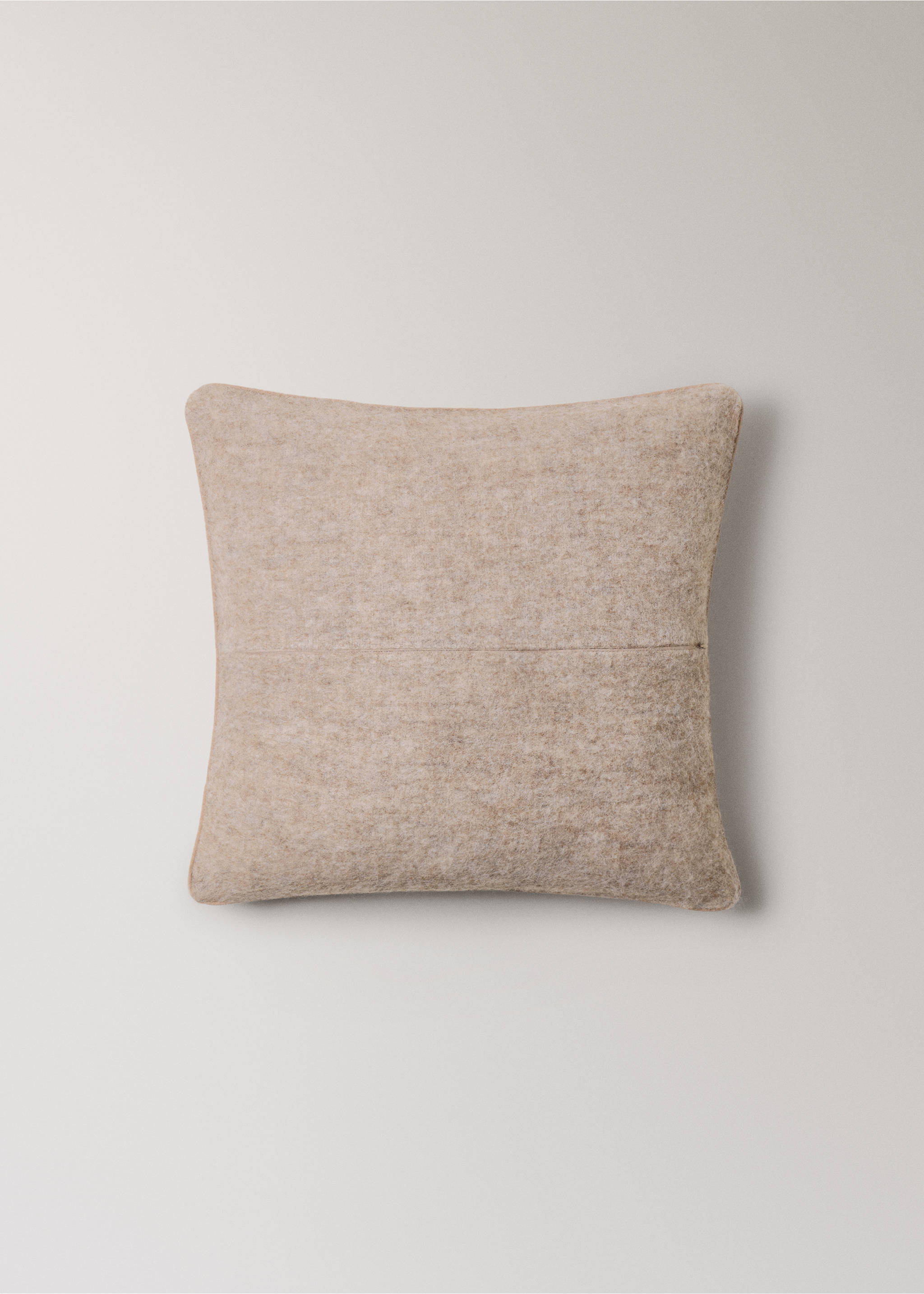 Carded-effect cushion cover 50x50 cm - Details of the article 1, Light/Pastel Brown. Ref: 17003340-00.