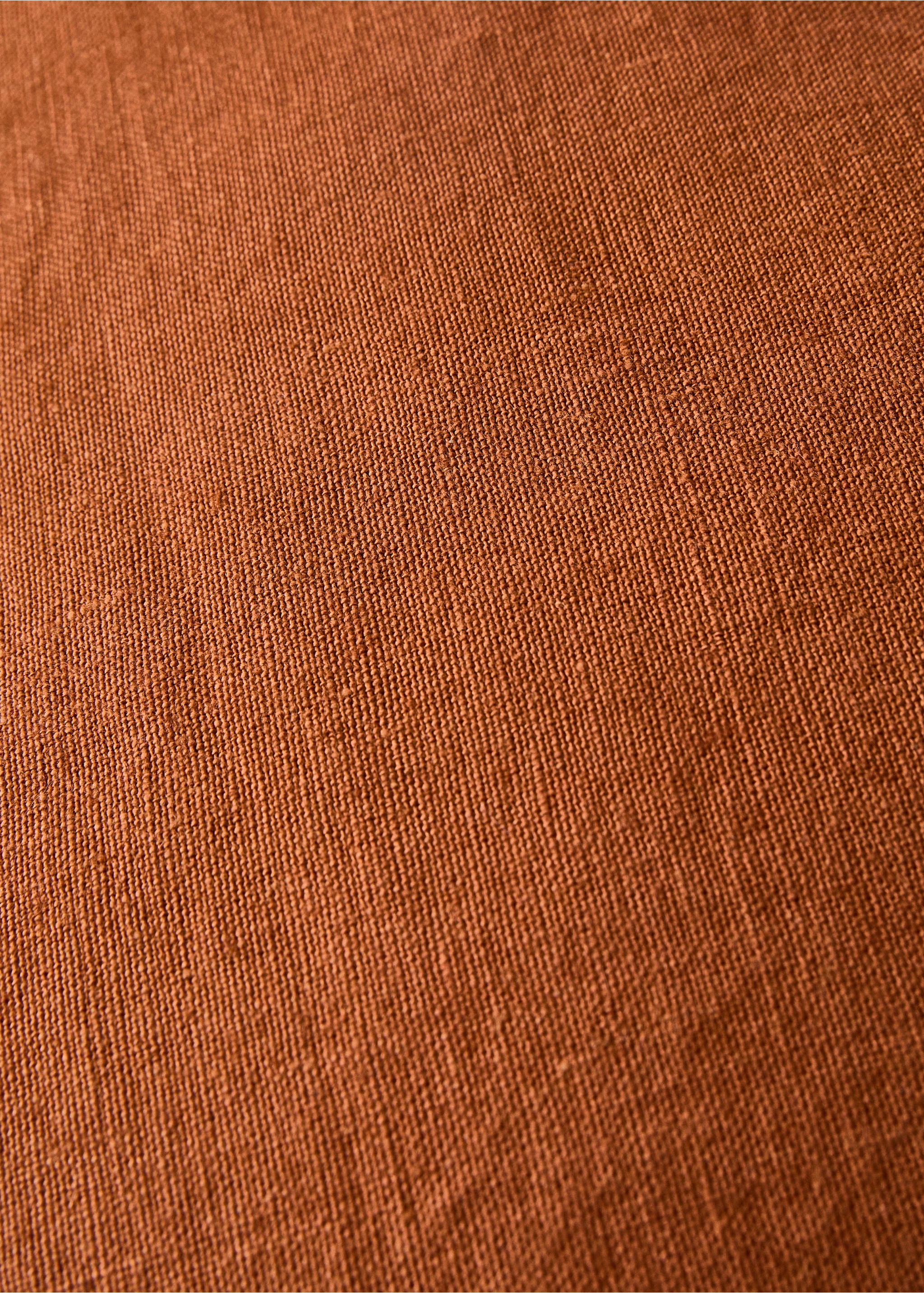 Linen cushion cover with zip 40x60 cm - Details of the article 2, Burnt Orange. Ref: 17003342-00.