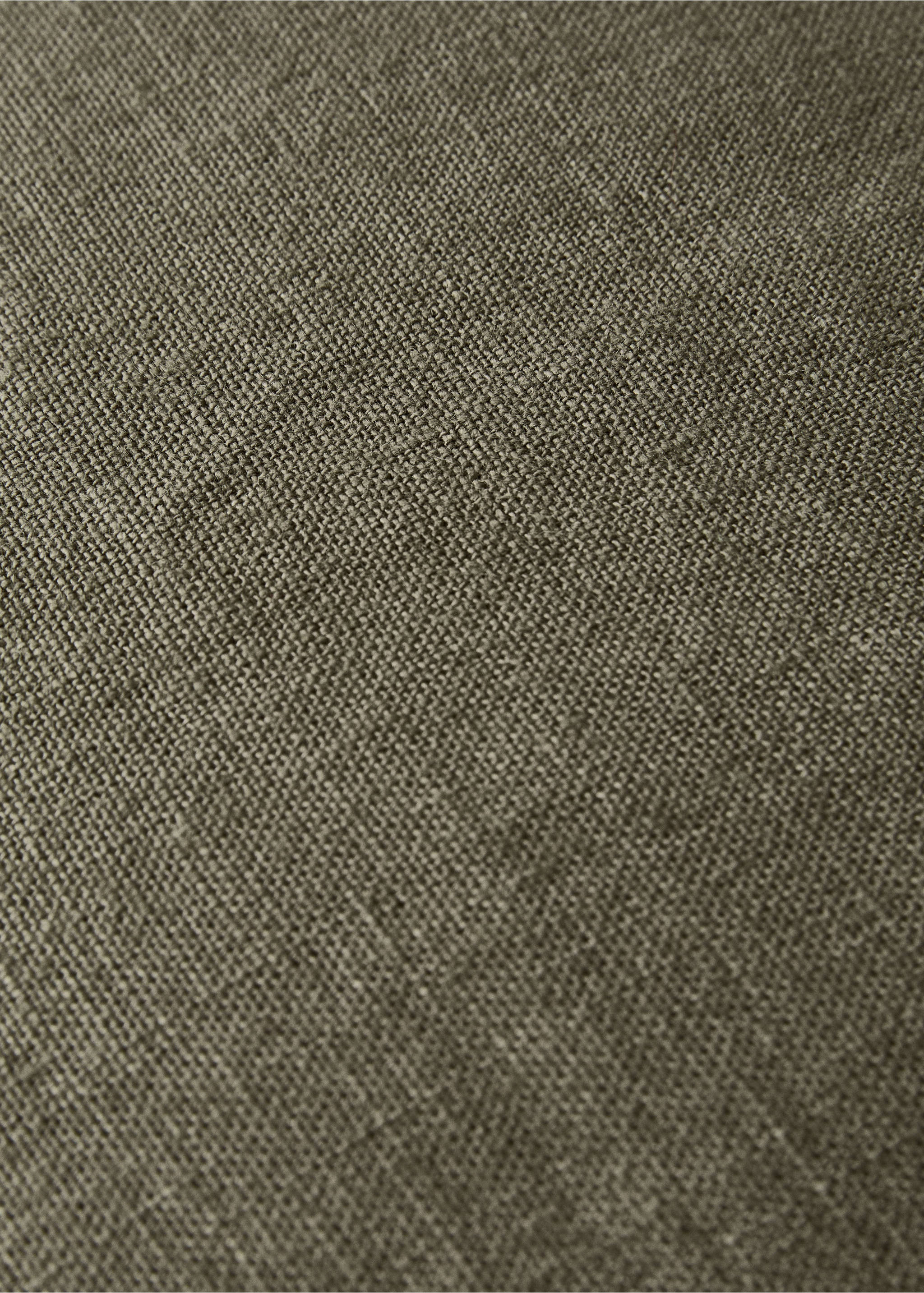 Linen cushion cover with zip 40x60 cm - Details of the article 2, Olive Green. Ref: 17003342-00.