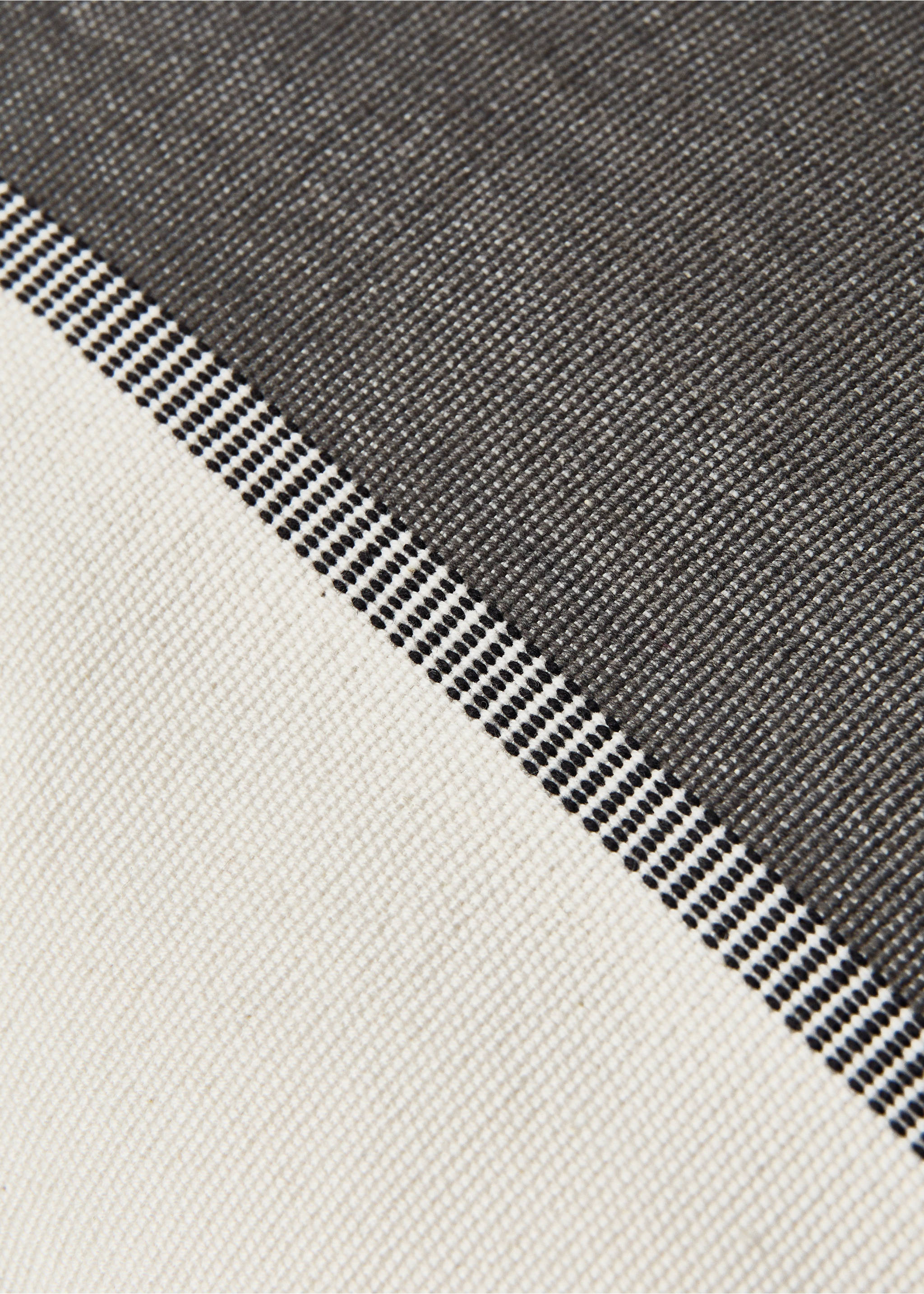 Cotton striped cushion cover 40x60 cm - Details of the article 4, Dark Grey. Ref: 17003343-00.