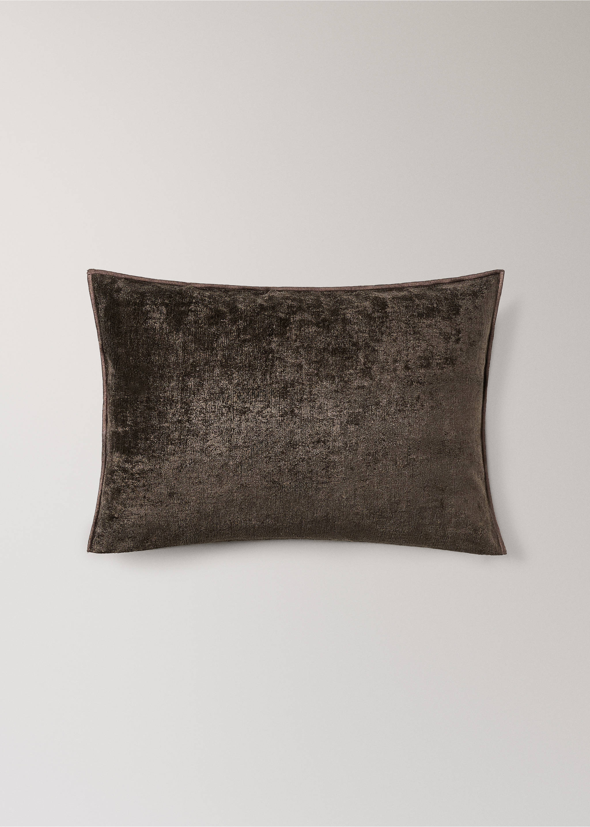 Kissenbezug aus Samt mit Leinen, 40 x 60 cm - Artikel ohne Model, Kaffeebraun. Ref: 17003348-00.
