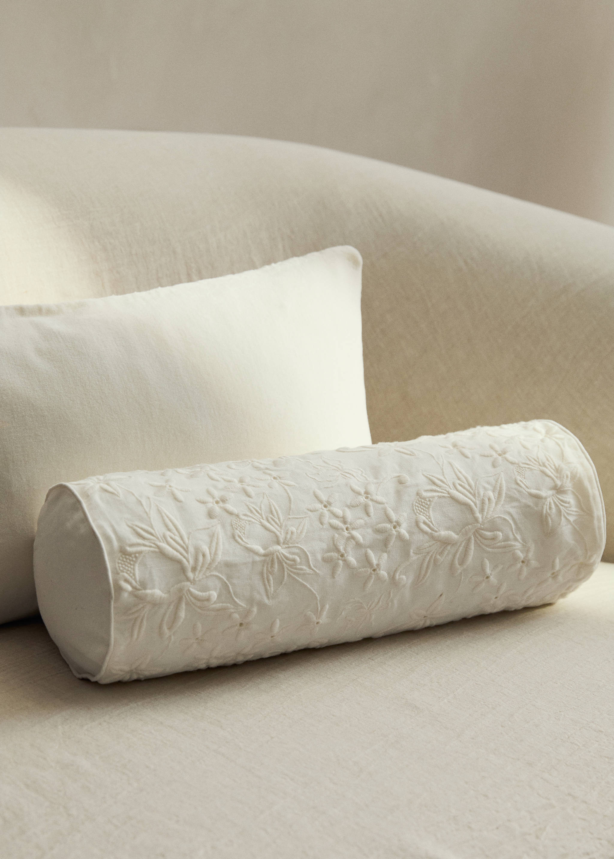 Housse de coussin lin coton brodé 15x45 cm - Plan général