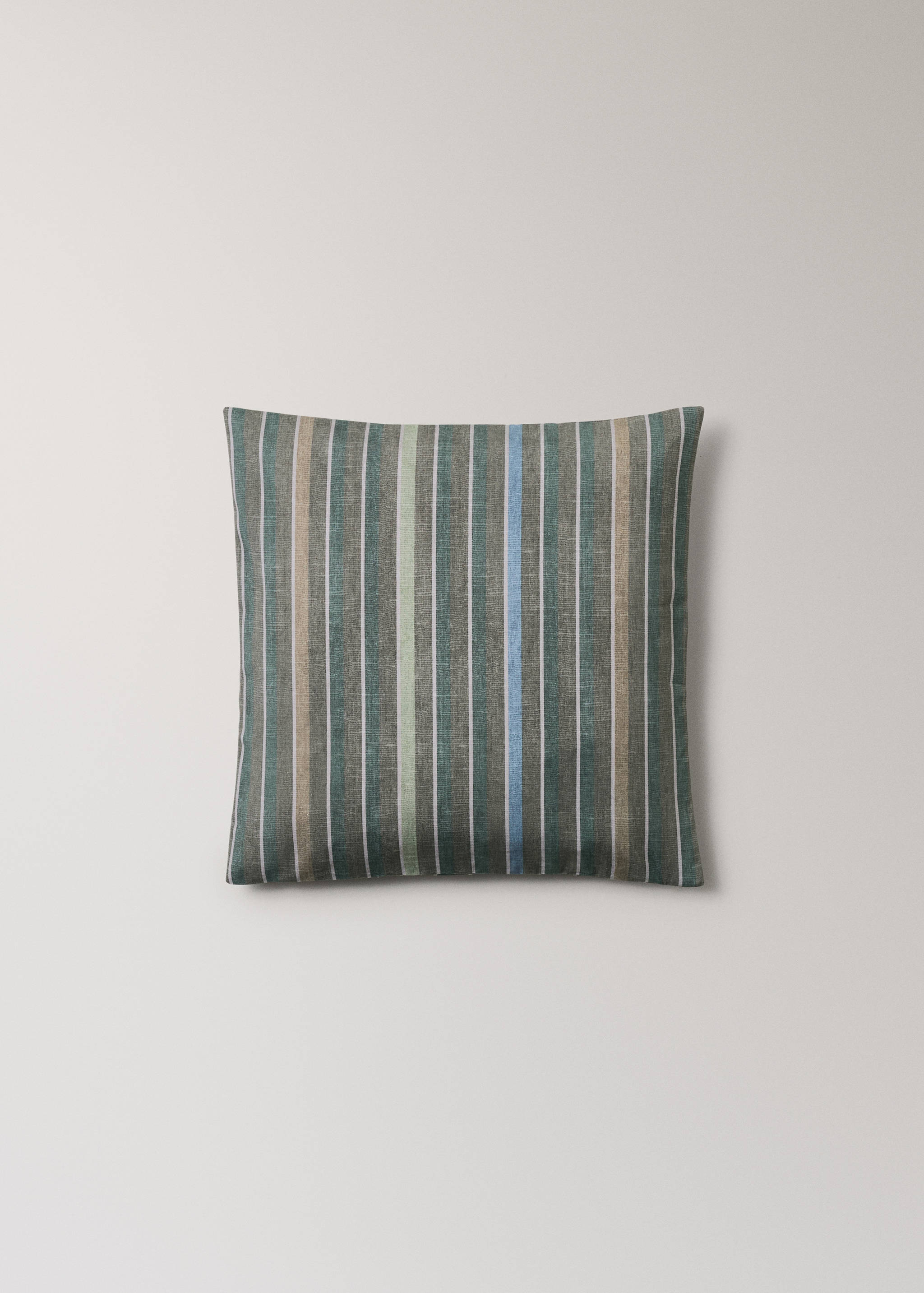 Housse de coussin en coton imprimé à rayures 45x45 cm - Article sans modèle