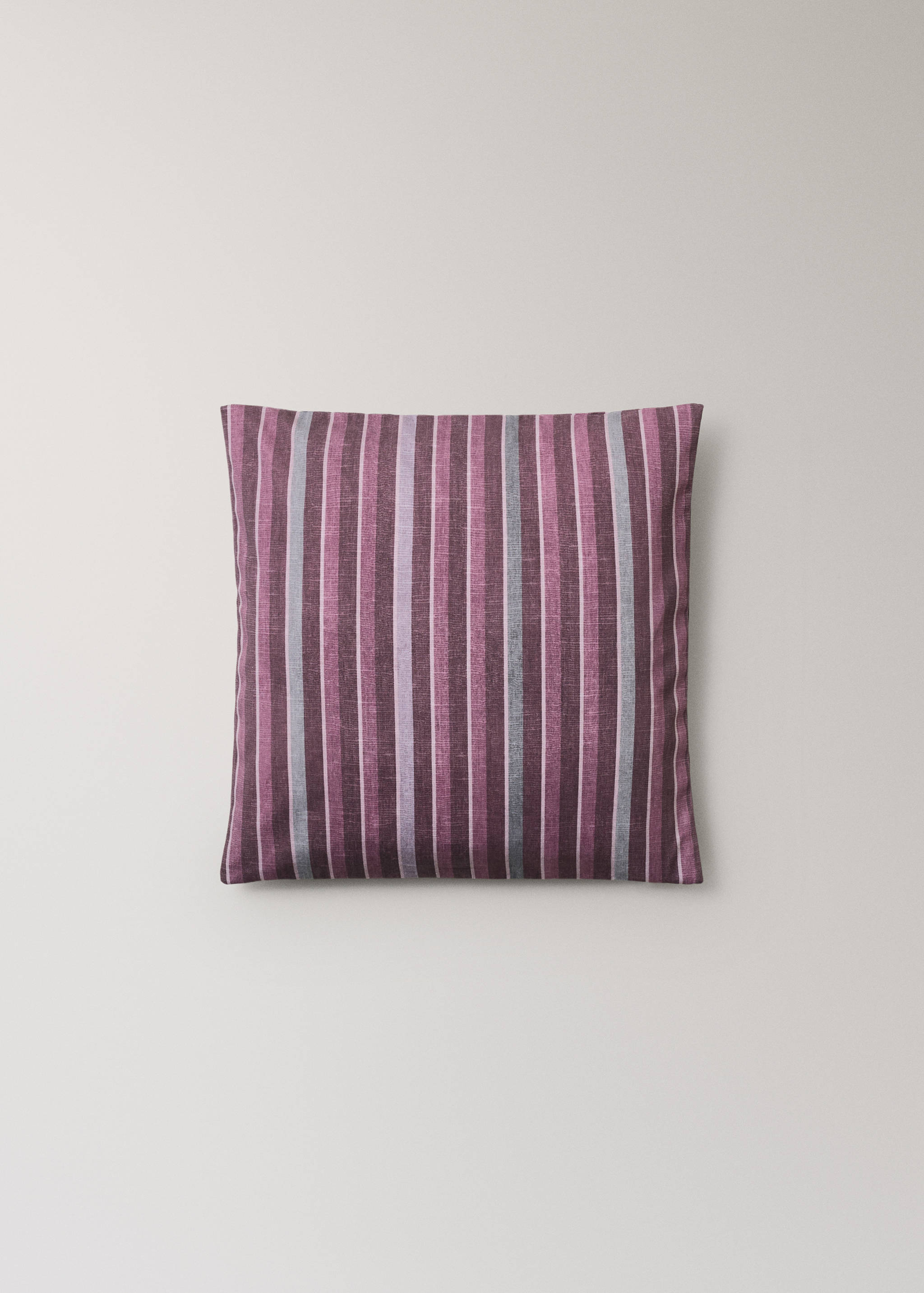 Housse de coussin en coton imprimé à rayures 45x45 cm - Article sans modèle