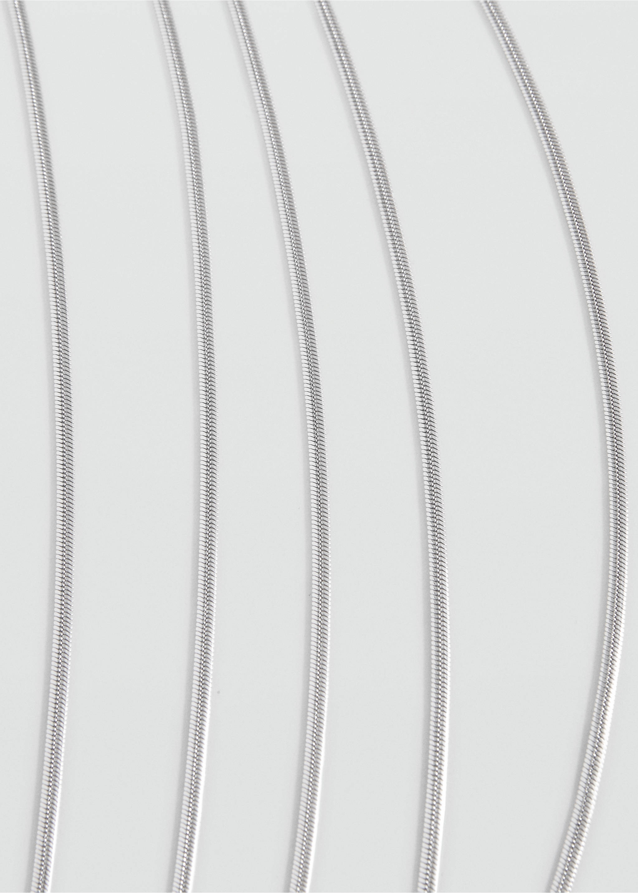 Multiple chain necklace - Medium plane, Silver. Ref: 17003816-00.
