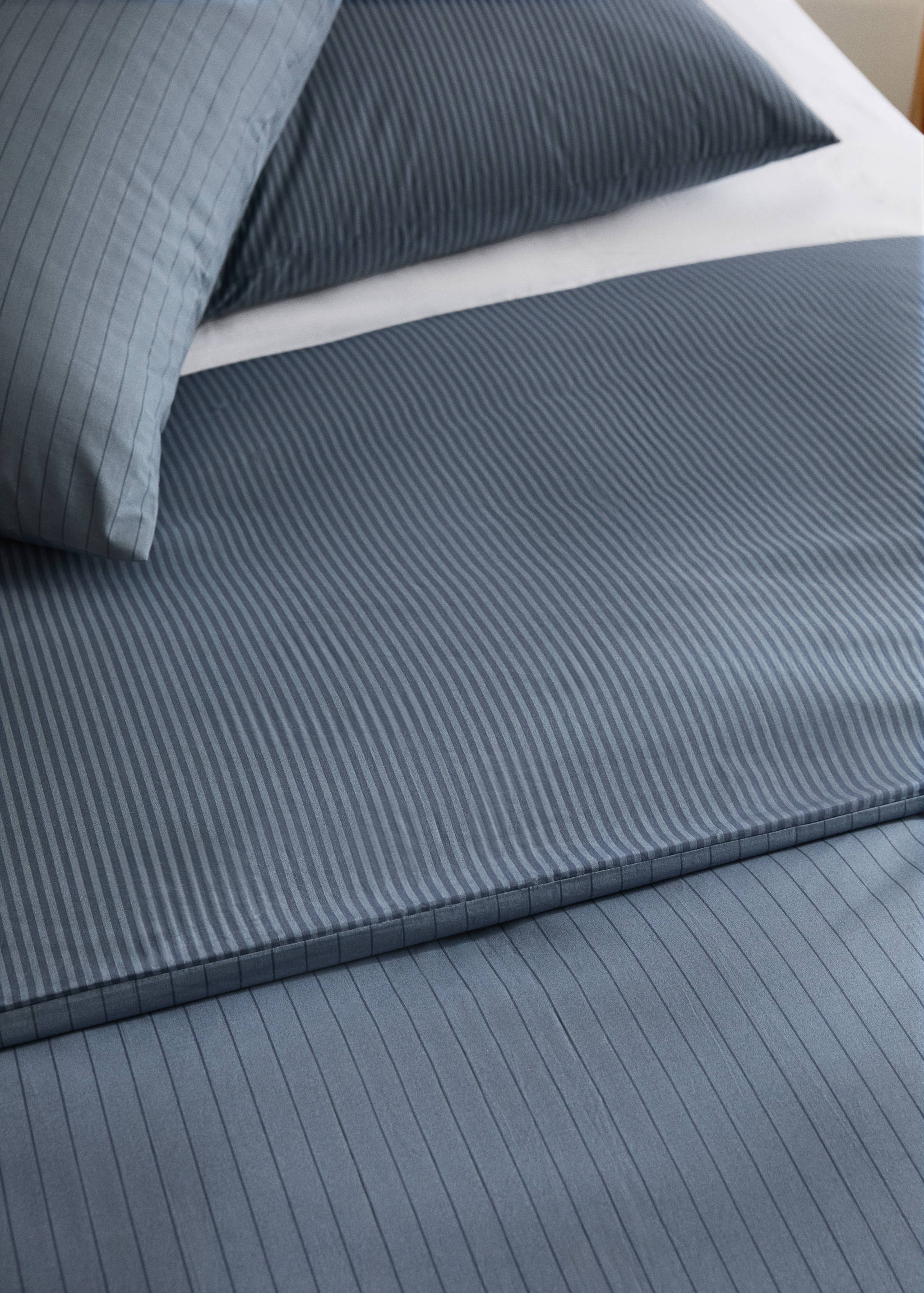 Housse de couette percale de coton rayures réversible lit 180/200 cm - Détail de l'article 7