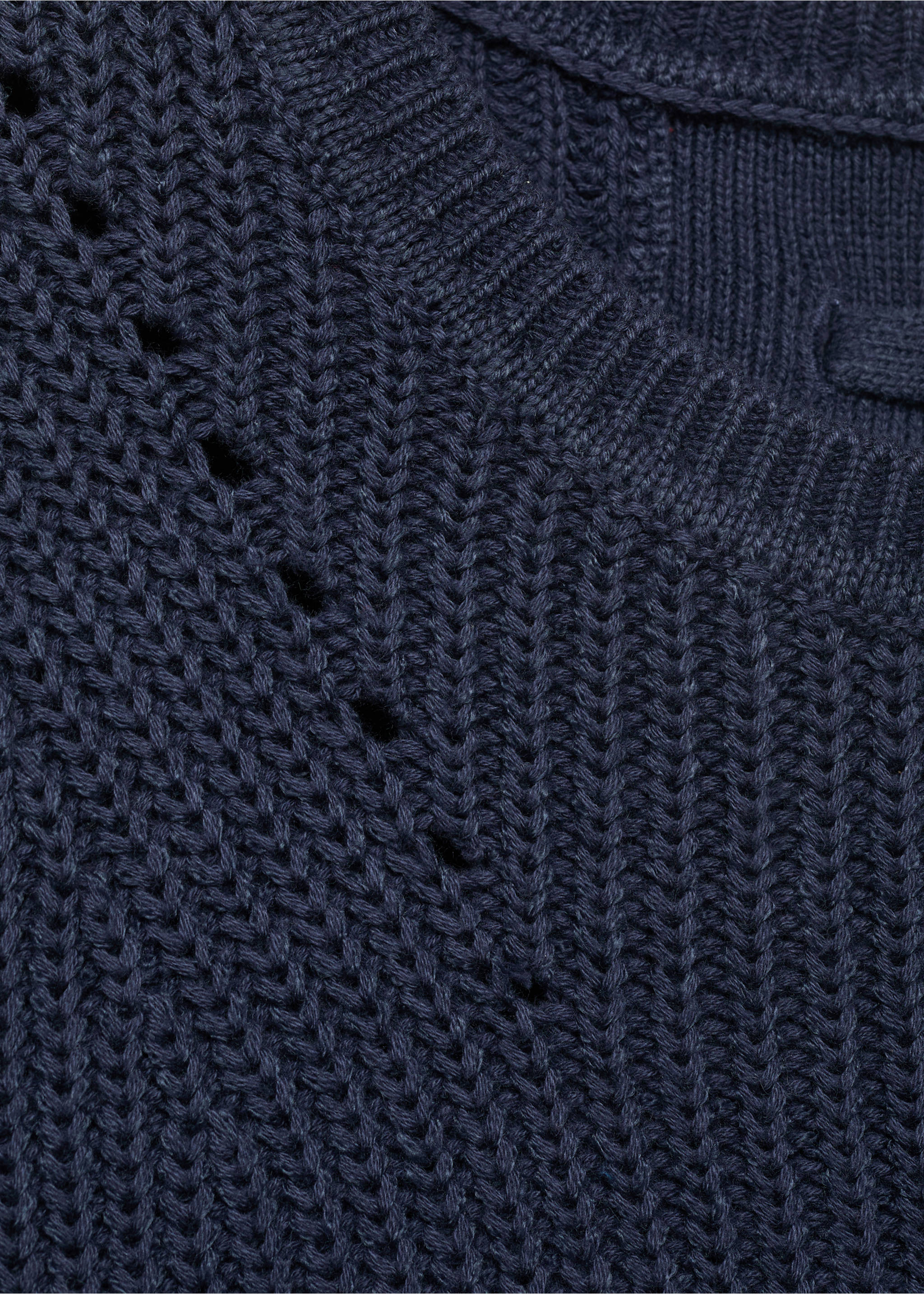 Oversize knit sweater - Details of the article 8, Navy. Ref: 17004085-00.