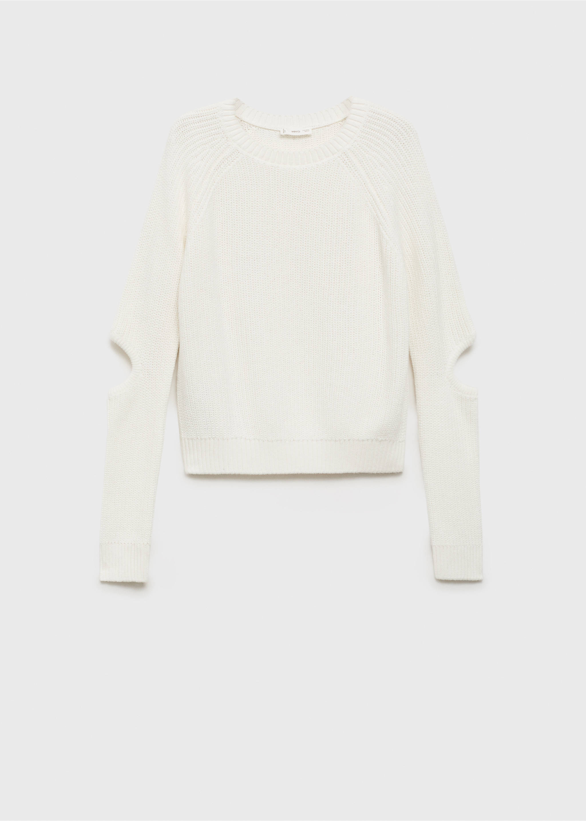 Knitted sweater with openings - Article without model, White. Ref: 17004087-00.