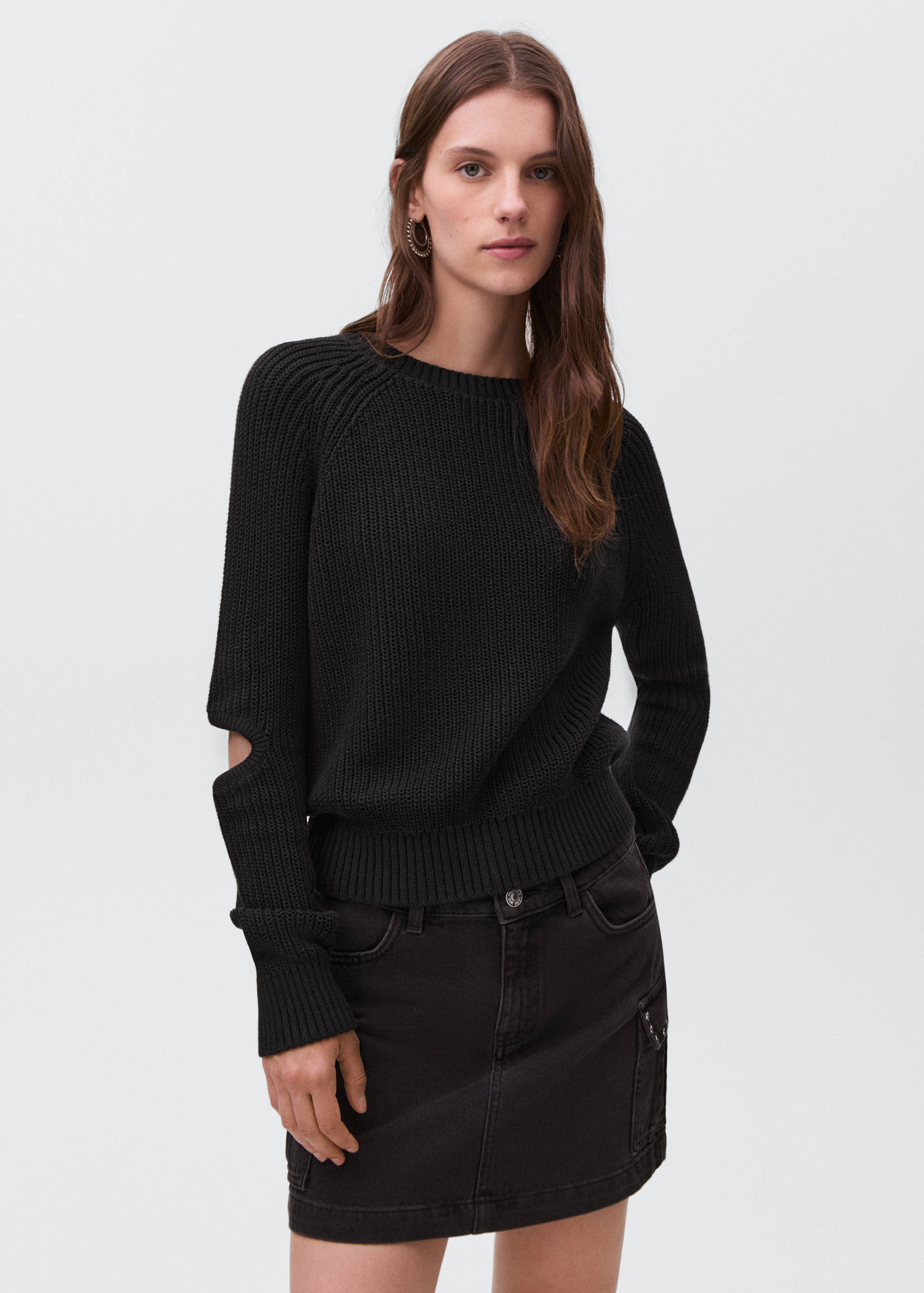 Pull-over maille ouvertures - Plan moyen