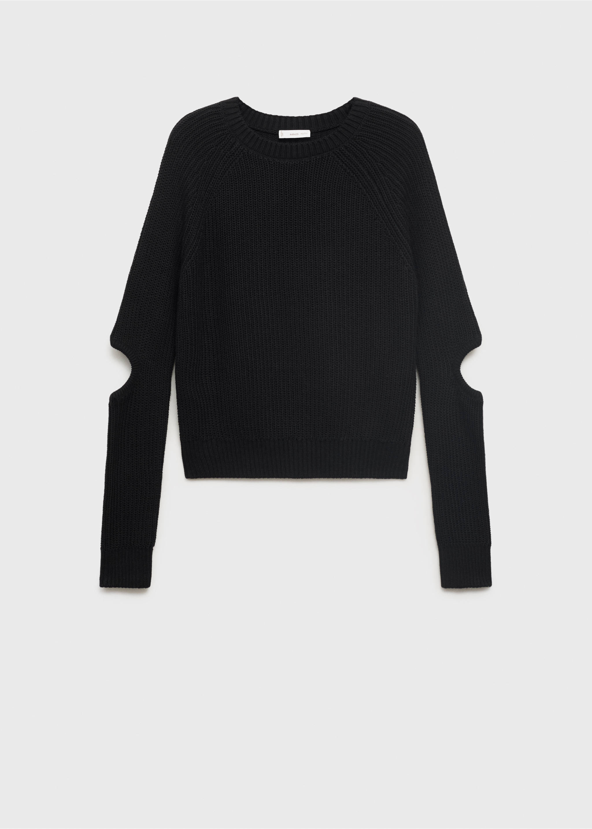 Knitted sweater with openings - Article without model, Black. Ref: 17004087-00.