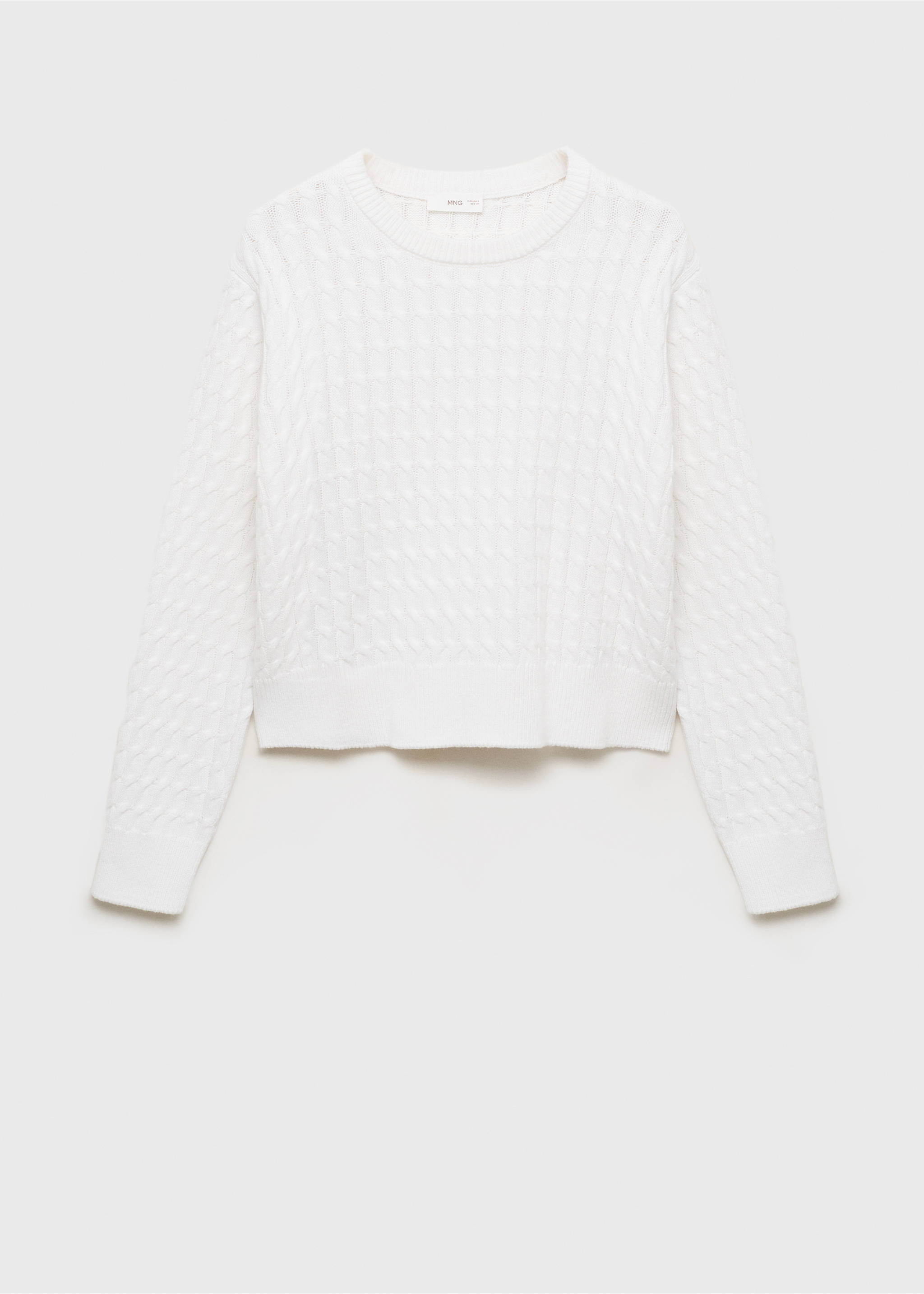 Braided knitted sweater - Article without model, White. Ref: 17004089-00.